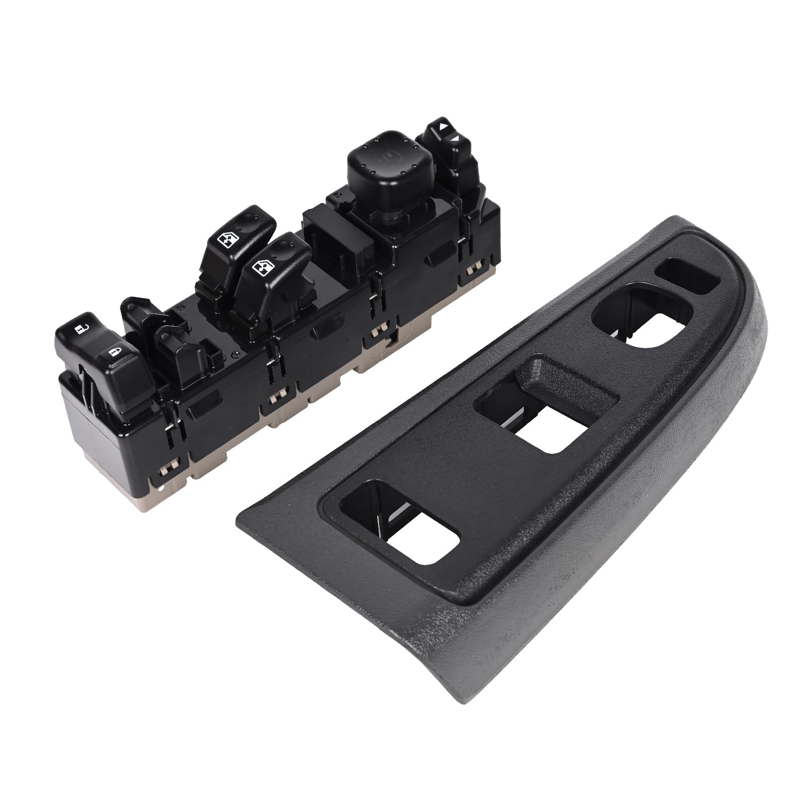 15883322 Driver Side Door Lock Switch & Master Power Window Switch with Black Bezel Compatible with 2003-2007 Chevy Silverado 1500 2500 3500 GMC Sierra 1500 2500 3500 Replaces DWS-248 - Image 9