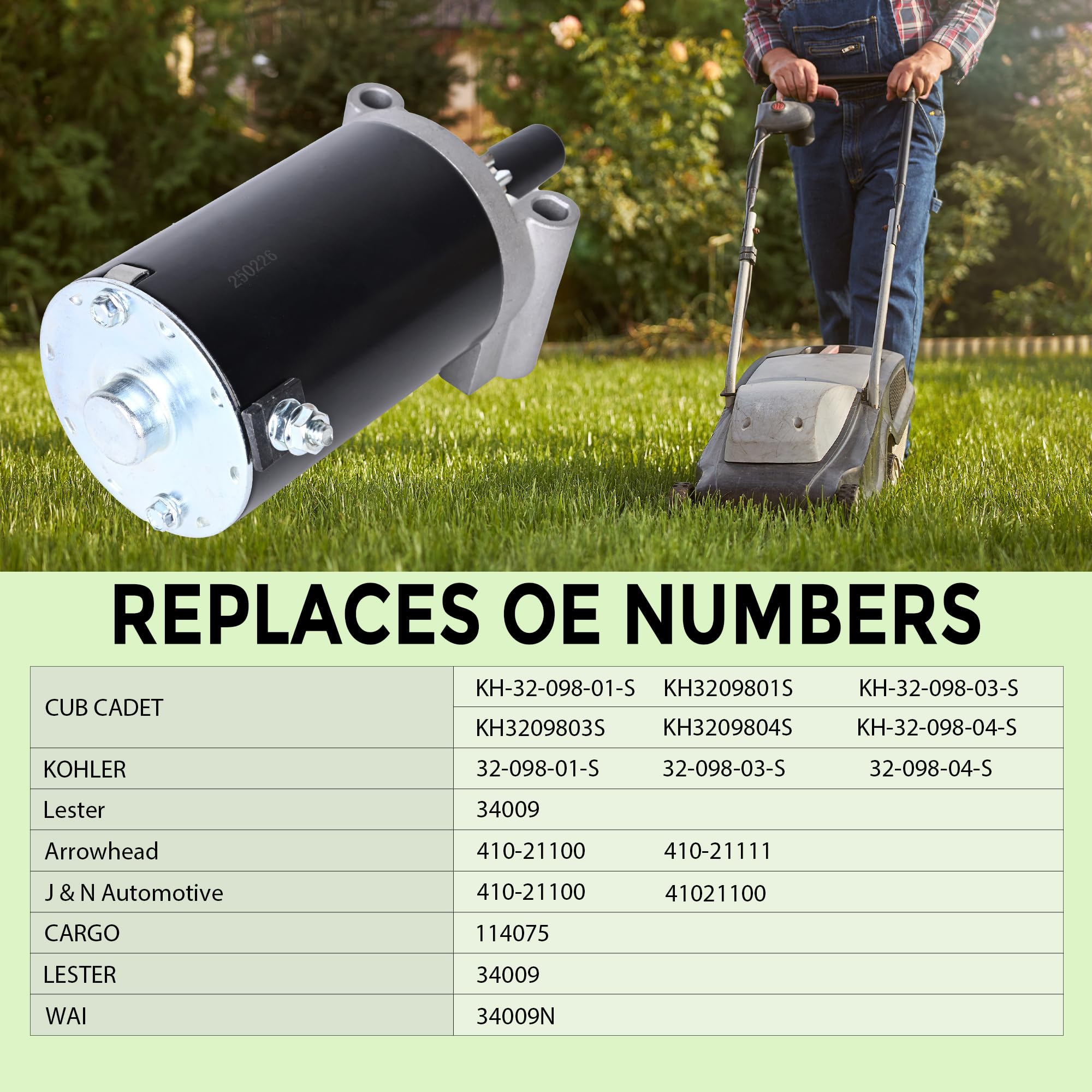 34009 Kohler Starter (9-Teeth) Replacement for 7000 Series KT715-KT745 Courage Twin 1999-1140051 SV710-SV840 32-098-08 3209808 3209801 32-098-03 32-098-04S 410-21111 SAB0157 20HP 22HP 24HP - Image 3