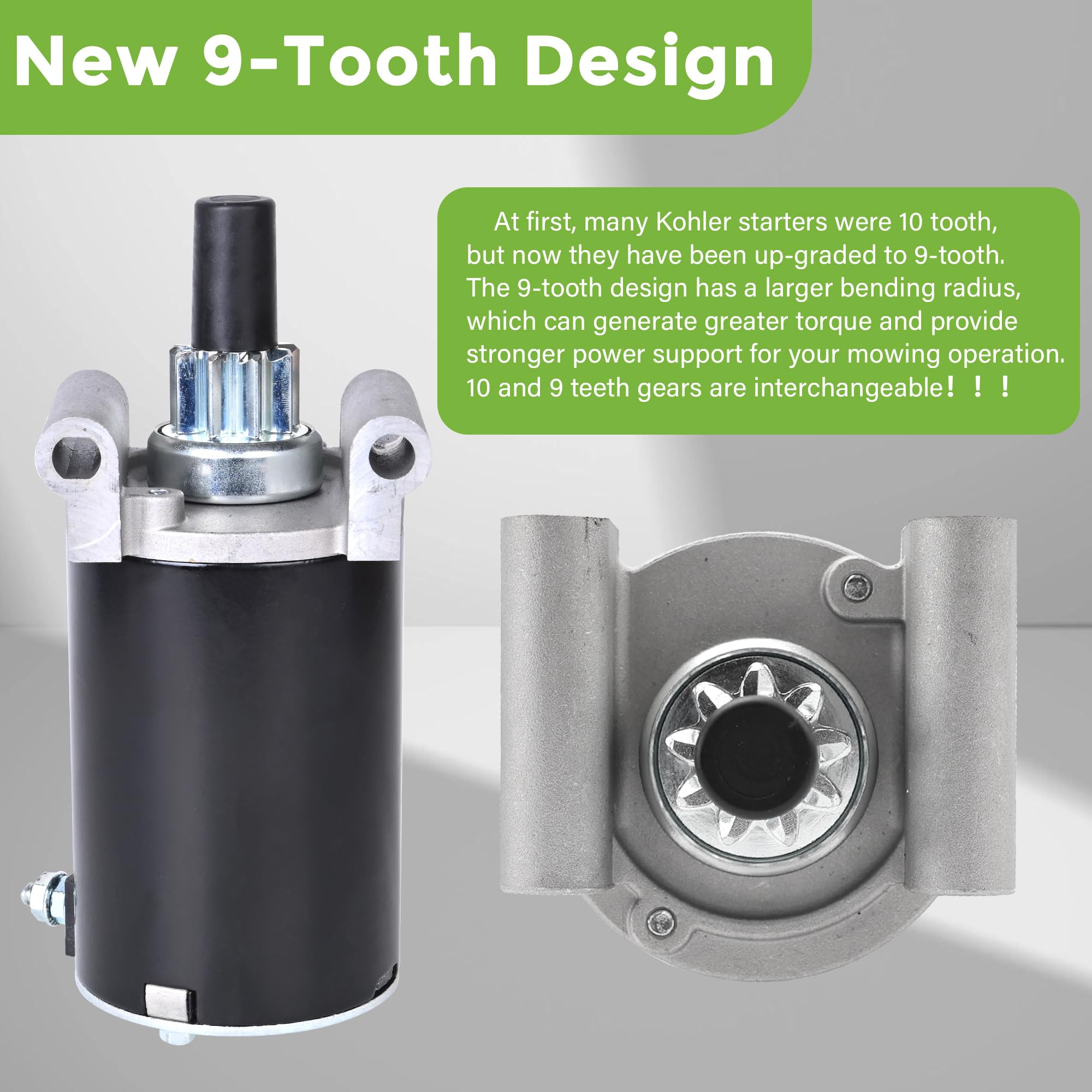34009 Kohler Starter (9-Teeth) Replacement for 7000 Series KT715-KT745 Courage Twin 1999-1140051 SV710-SV840 32-098-08 3209808 3209801 32-098-03 32-098-04S 410-21111 SAB0157 20HP 22HP 24HP - Image 6