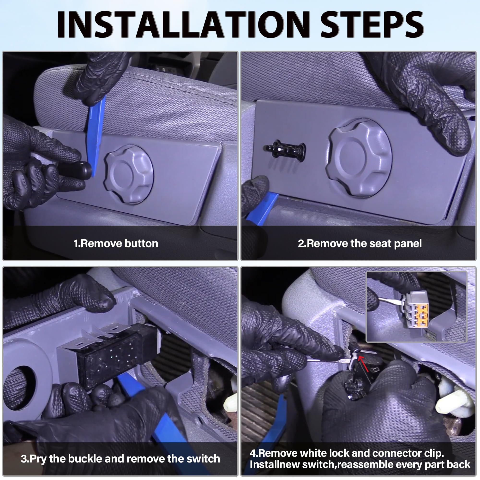 6-Way Power Seat Switch Driver Side Passenger Side Compatible with Ford Lincoln Mercury Replacement for 9L3Z-14A701-A 5F9Z-14A701-AA PSW5 - Image 7