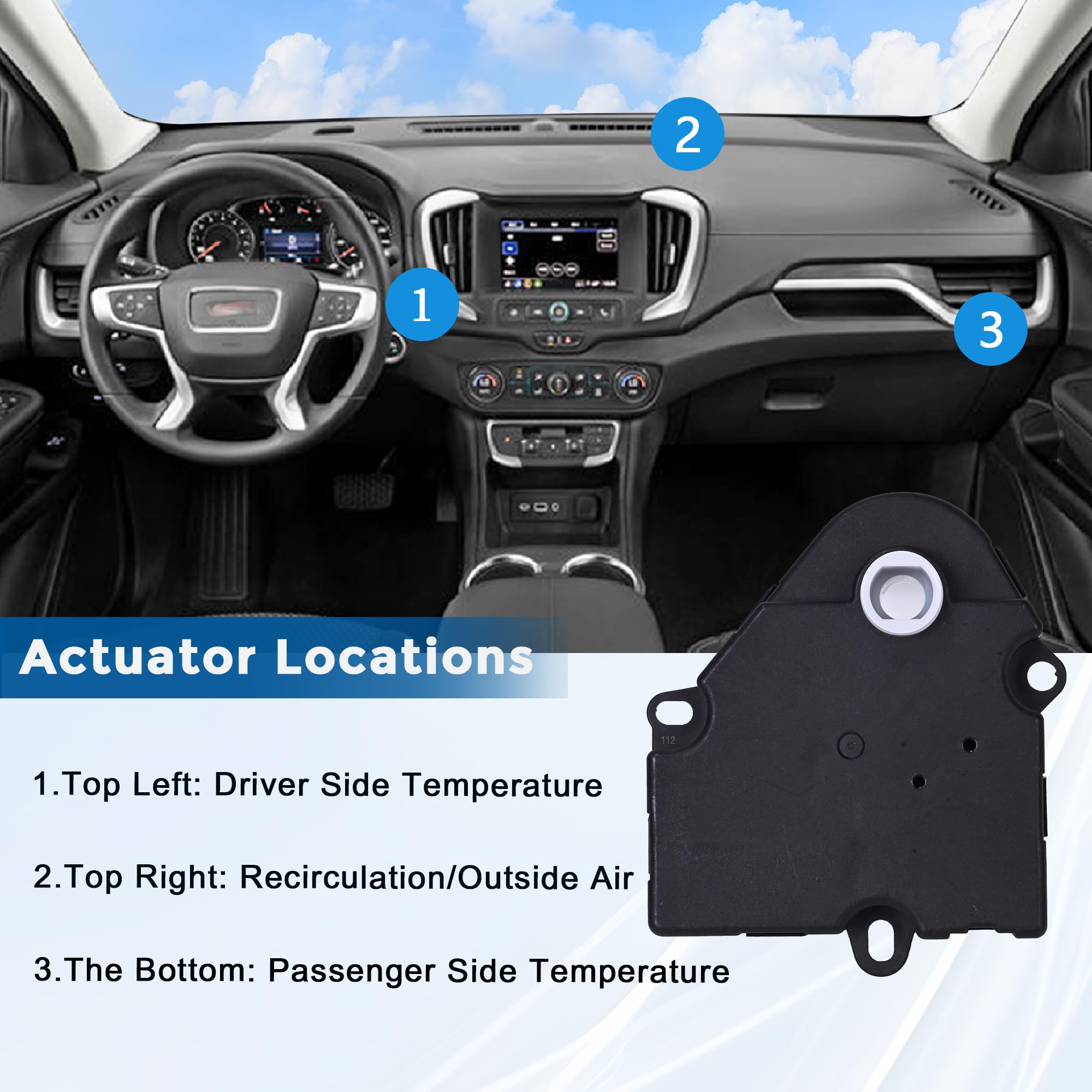 604-112 HVAC Blend Door Actuator For 2003-2014 Chevy Silverado GMC Sierra Yukon Cadillac Escalade H2 Replaces 15-73952 52495593 89018374 - Image 7