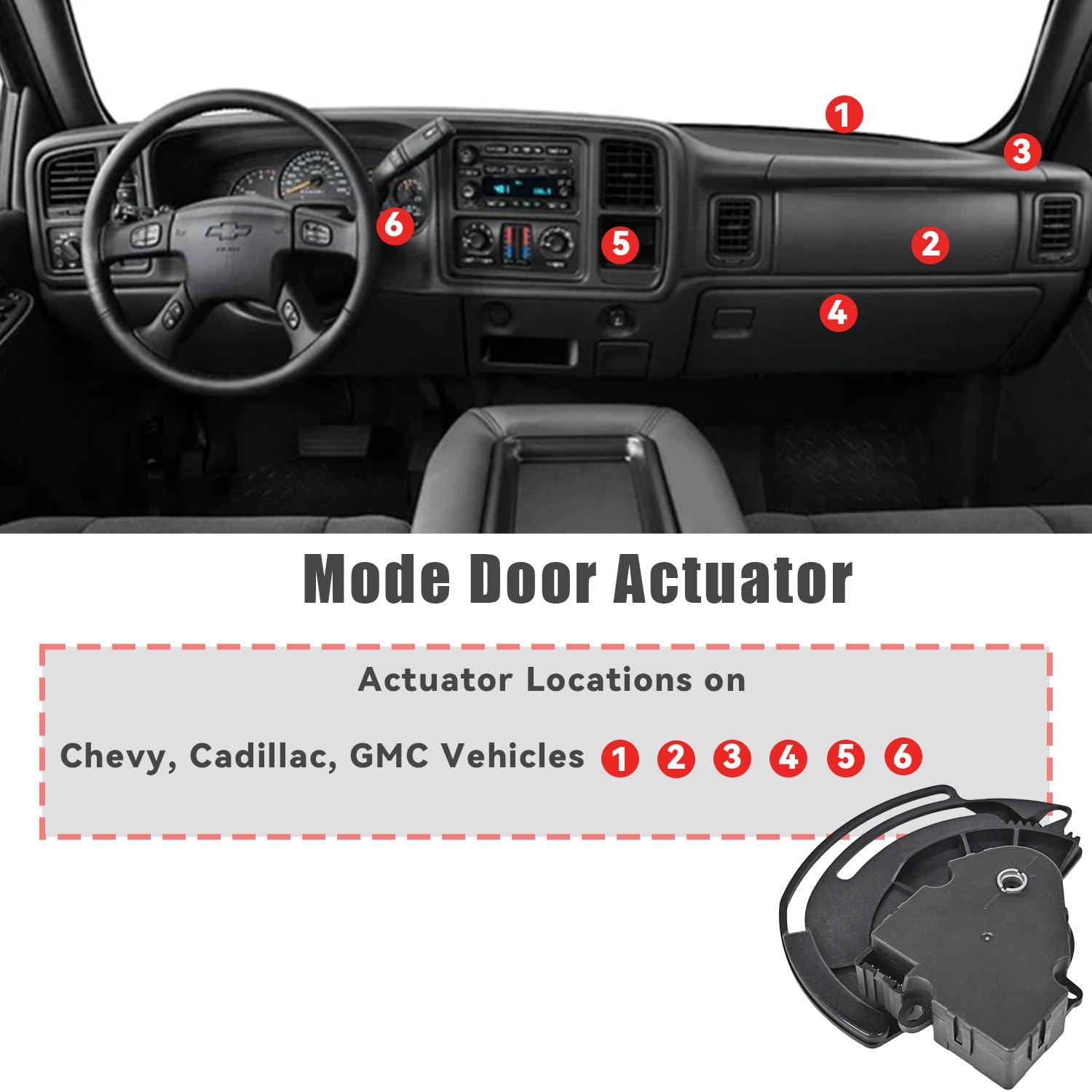 604-113 HVAC Heater Blend Door Actuator Compatible with 1999-2002 Chevy Avalanche Silverado 1500 2500 3500 Suburban Tahoe GMC Sierra Yukon XL HVAC Air Door Actuator Replaces#52473356 - Image 3