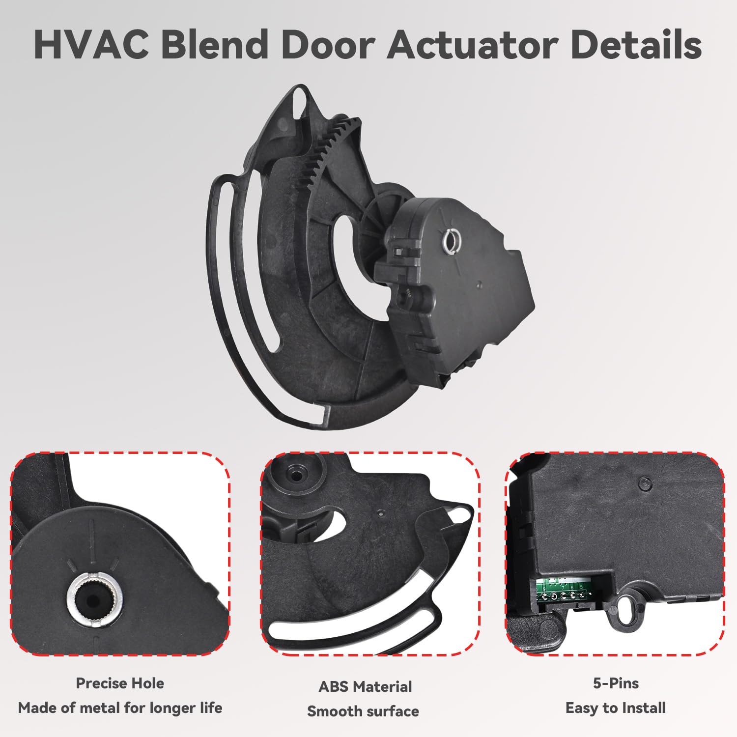 604-113 HVAC Heater Blend Door Actuator Compatible with 1999-2002 Chevy Avalanche Silverado 1500 2500 3500 Suburban Tahoe GMC Sierra Yukon XL HVAC Air Door Actuator Replaces#52473356 - Image 4