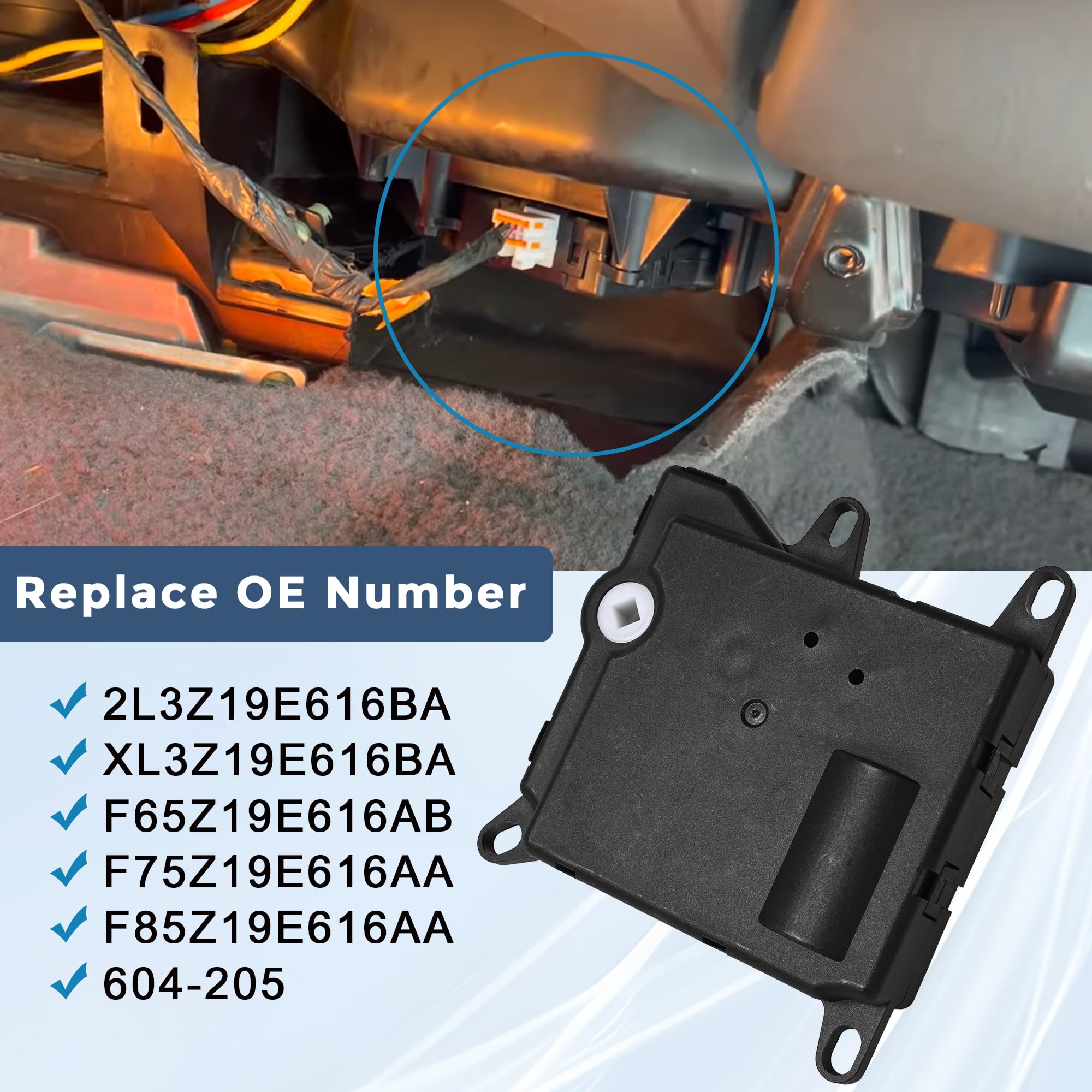 604-205 HVAC Heater Blend Door Actuator Compatible with Ford 1997-2004 F-150 Lobo 1997-2000 F-250 1997-2002 Expedition 1999-2002 Lincoln Navigator Replace# 2L3Z19E616BA XL3Z19E616BA Main Temperature - Image 3