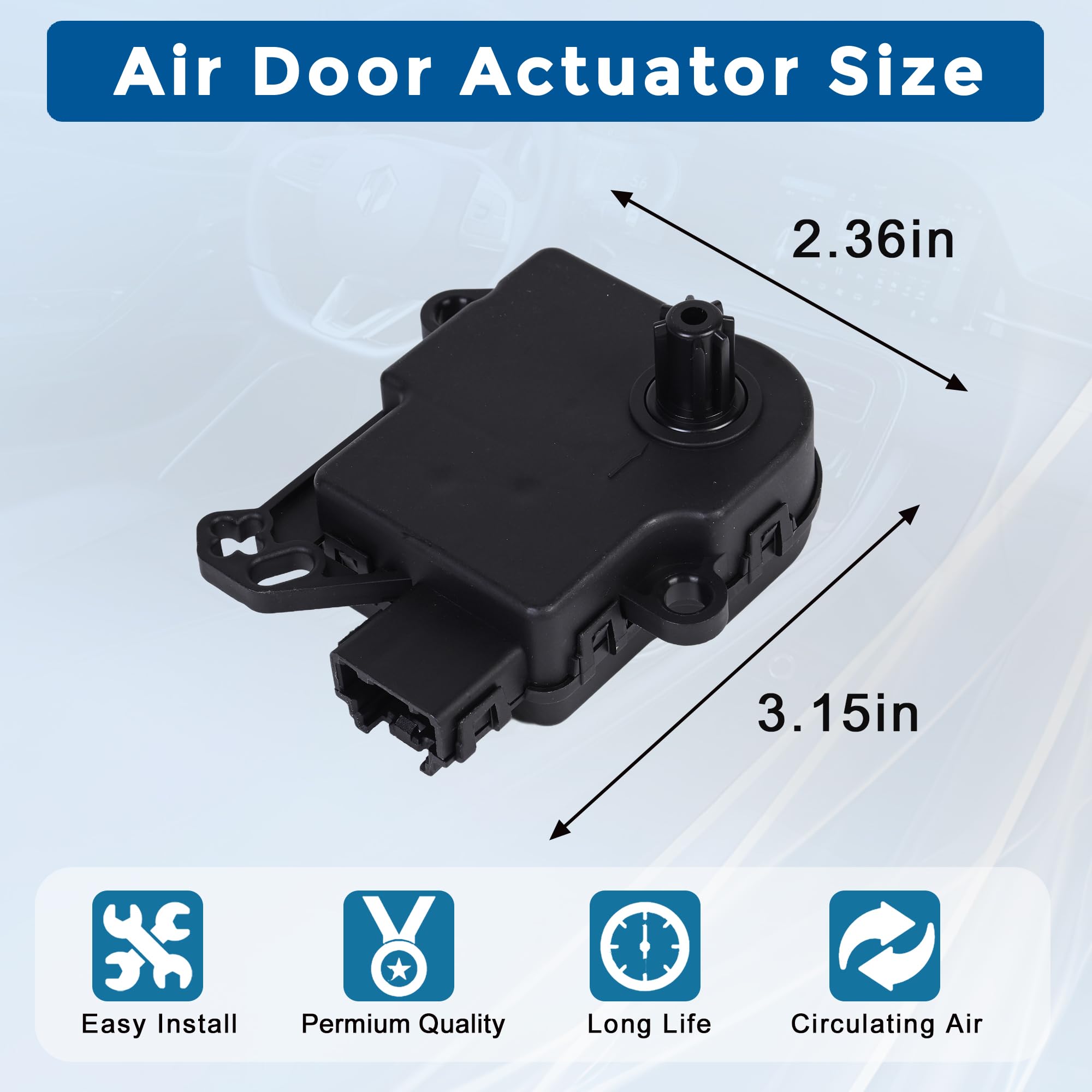 604-234 Blend Door Actuator HVAC Actuator Compatible with Ford 2011-2019 Explorer Flex Police Sedan Police Taurus Lincoln MKS MKT Replaces AA5Z-19E616-C YH-1779 Main-Air Inlet & Temperature - Image 3