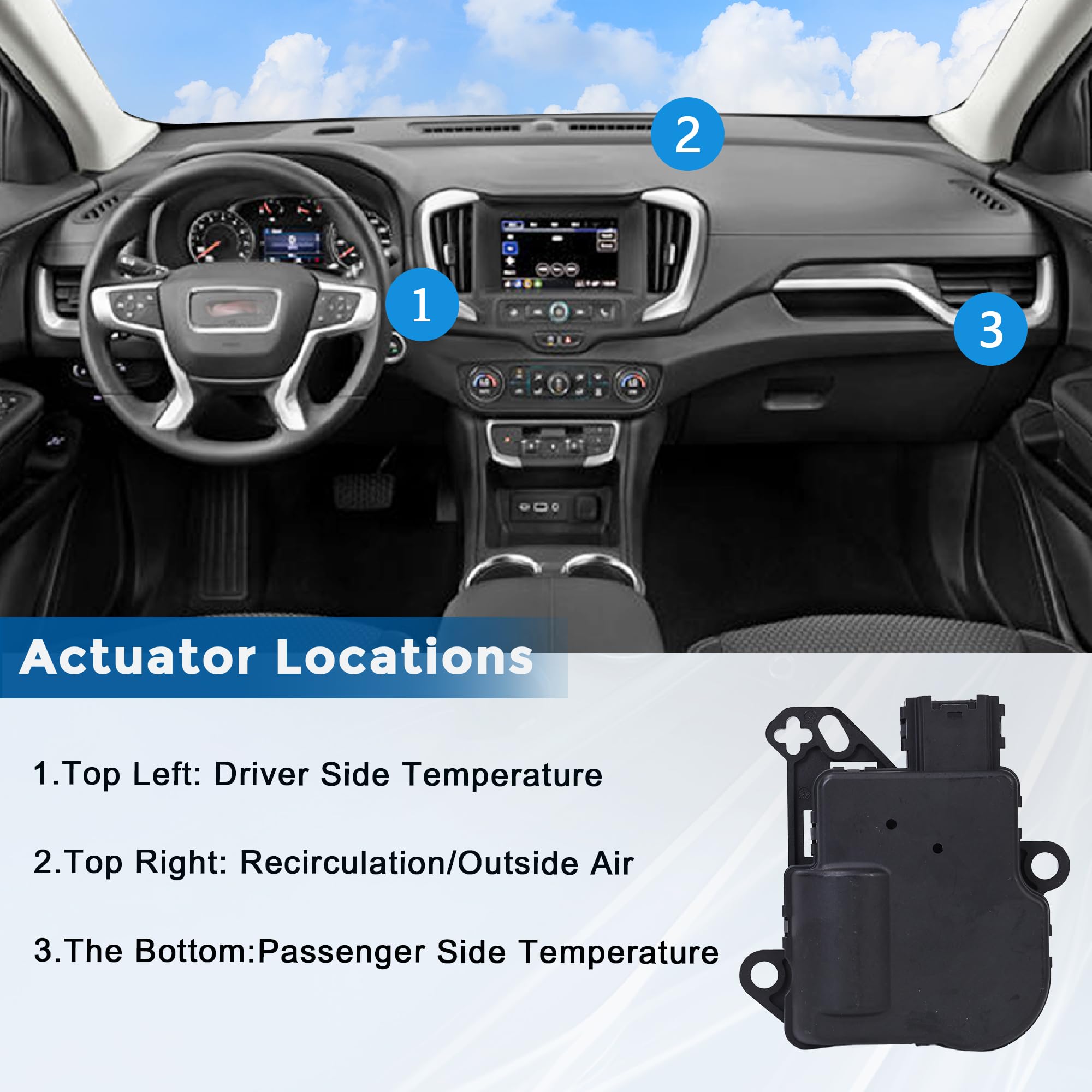 604-234 Blend Door Actuator HVAC Actuator Compatible with Ford 2011-2019 Explorer Flex Police Sedan Police Taurus Lincoln MKS MKT Replaces AA5Z-19E616-C YH-1779 Main-Air Inlet & Temperature - Image 7