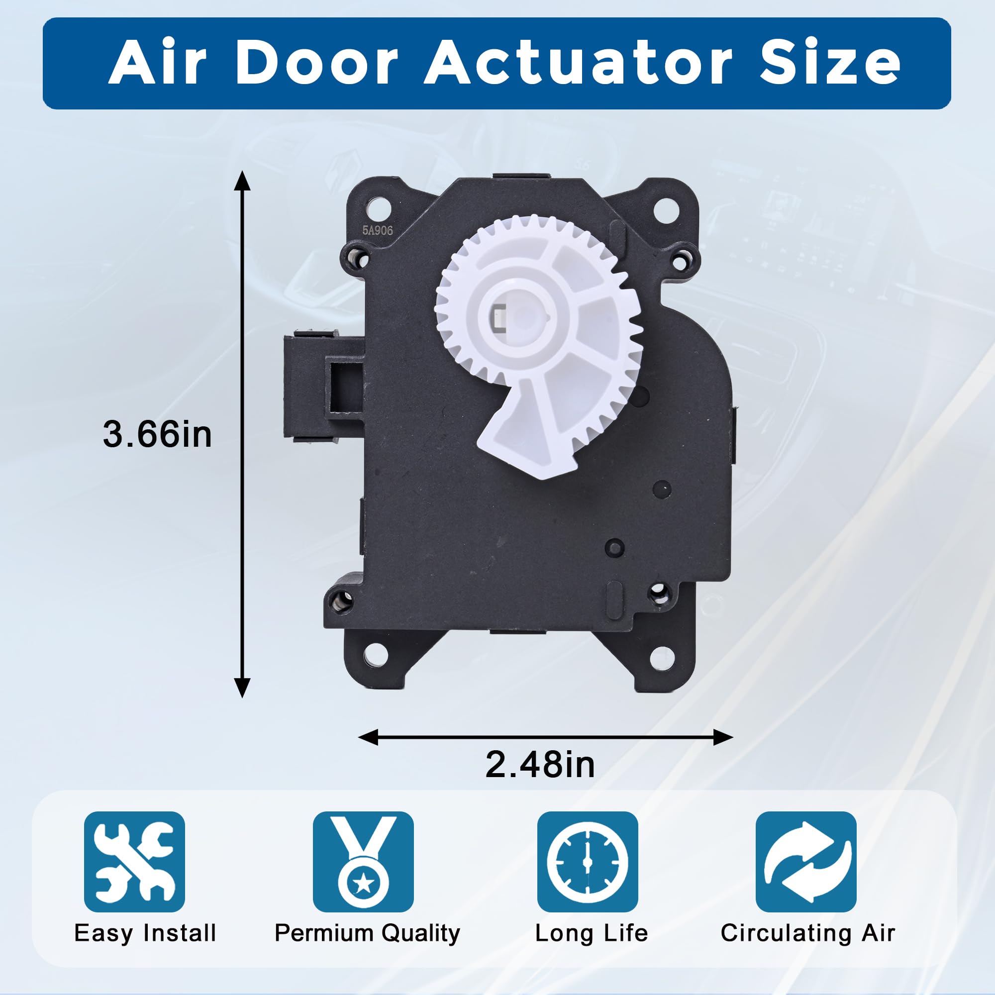 604-906 HVAC Blend Actuator Compatible with Toyota Camry 2007-2017 Avalon 2005-2016 Highlander 2010-2016 Sienna 2011-2016 Venza ES350 ES300h RX350 Replaces 8710607120 Main & Left Main Air Mix - Image 4