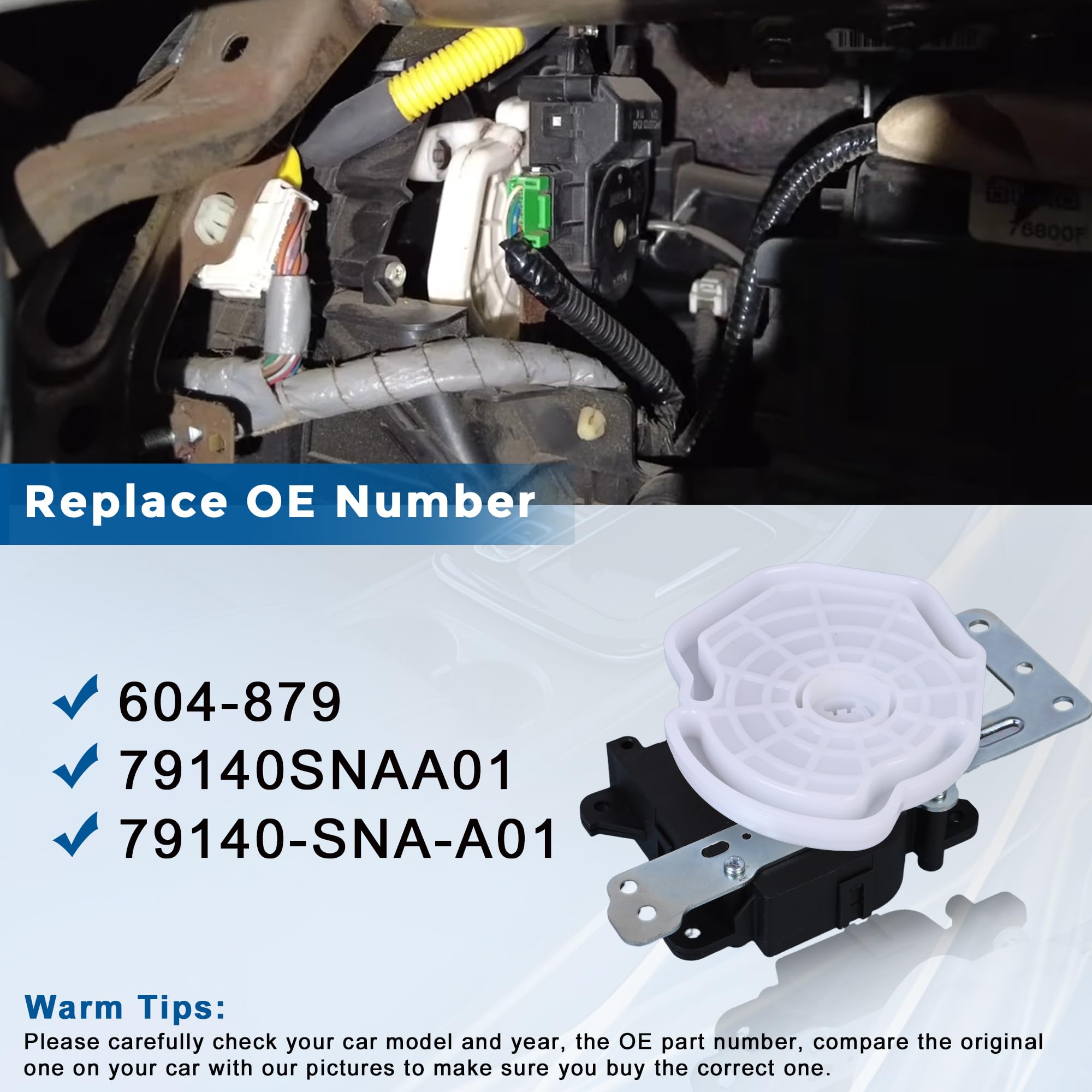 79140-SNA-A01 Blend Door Actuator for Honda Civic 2006-2011 HVAC Main Mode Replacement 604-879 - Image 5