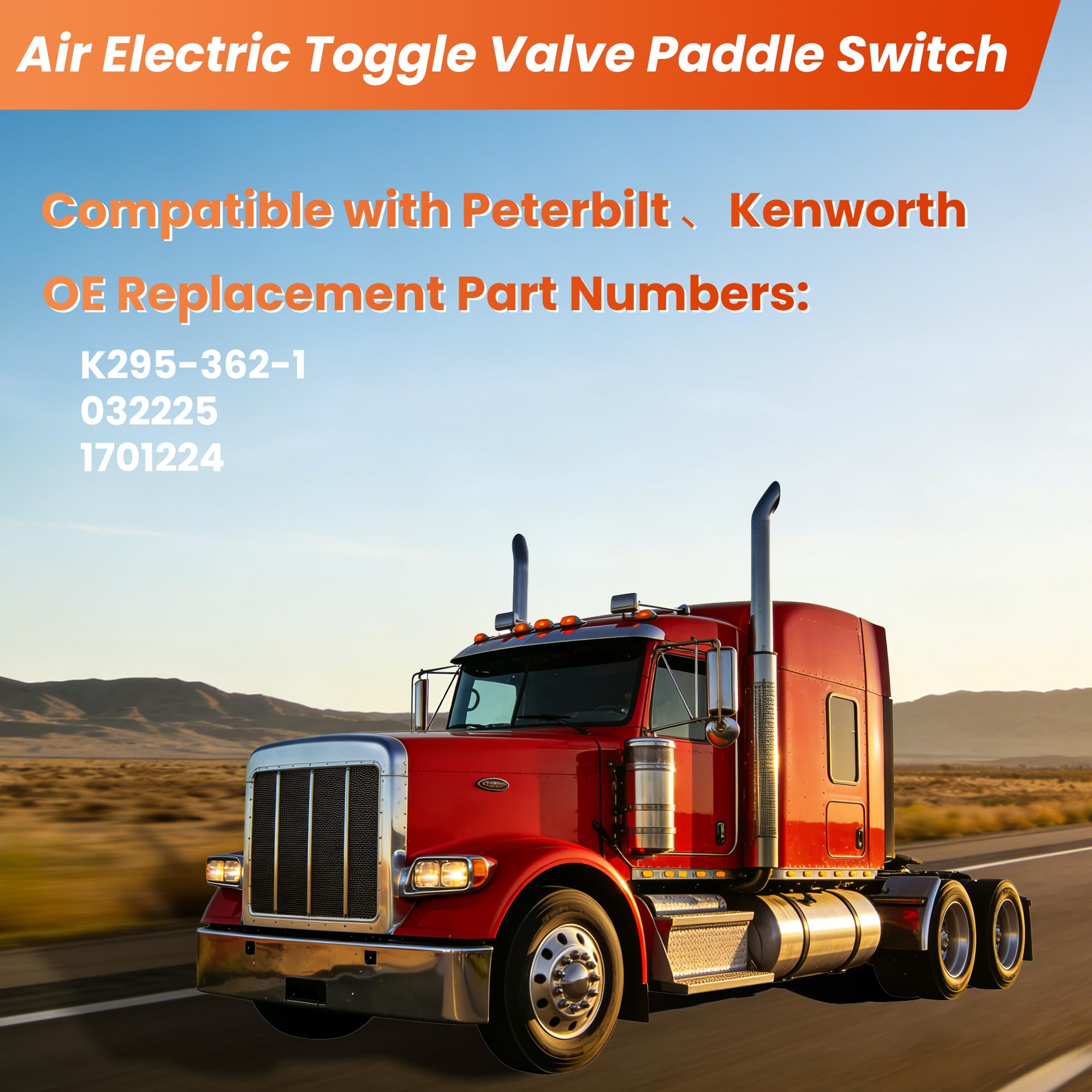 Air Electric Toggle Valve Paddle Switch Compatible with Peterbilt Kenworth Replaces K295-362-1 1701224 032225 - Image 3