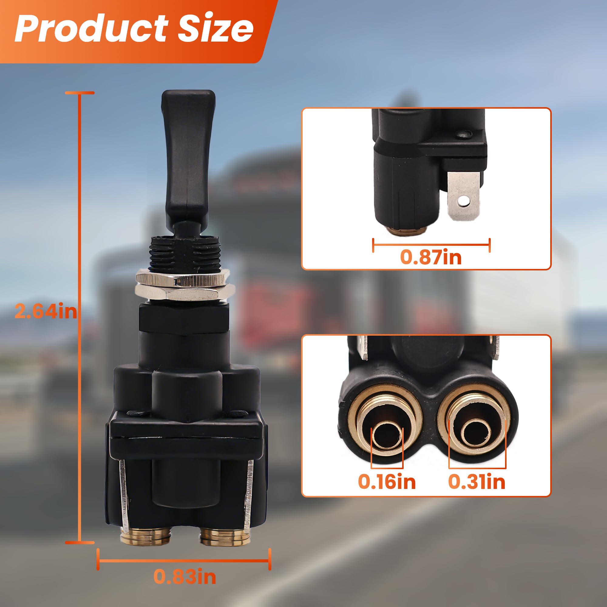 Air Electric Toggle Valve Paddle Switch Compatible with Peterbilt Kenworth Replaces K295-362-1 1701224 032225 - Image 4