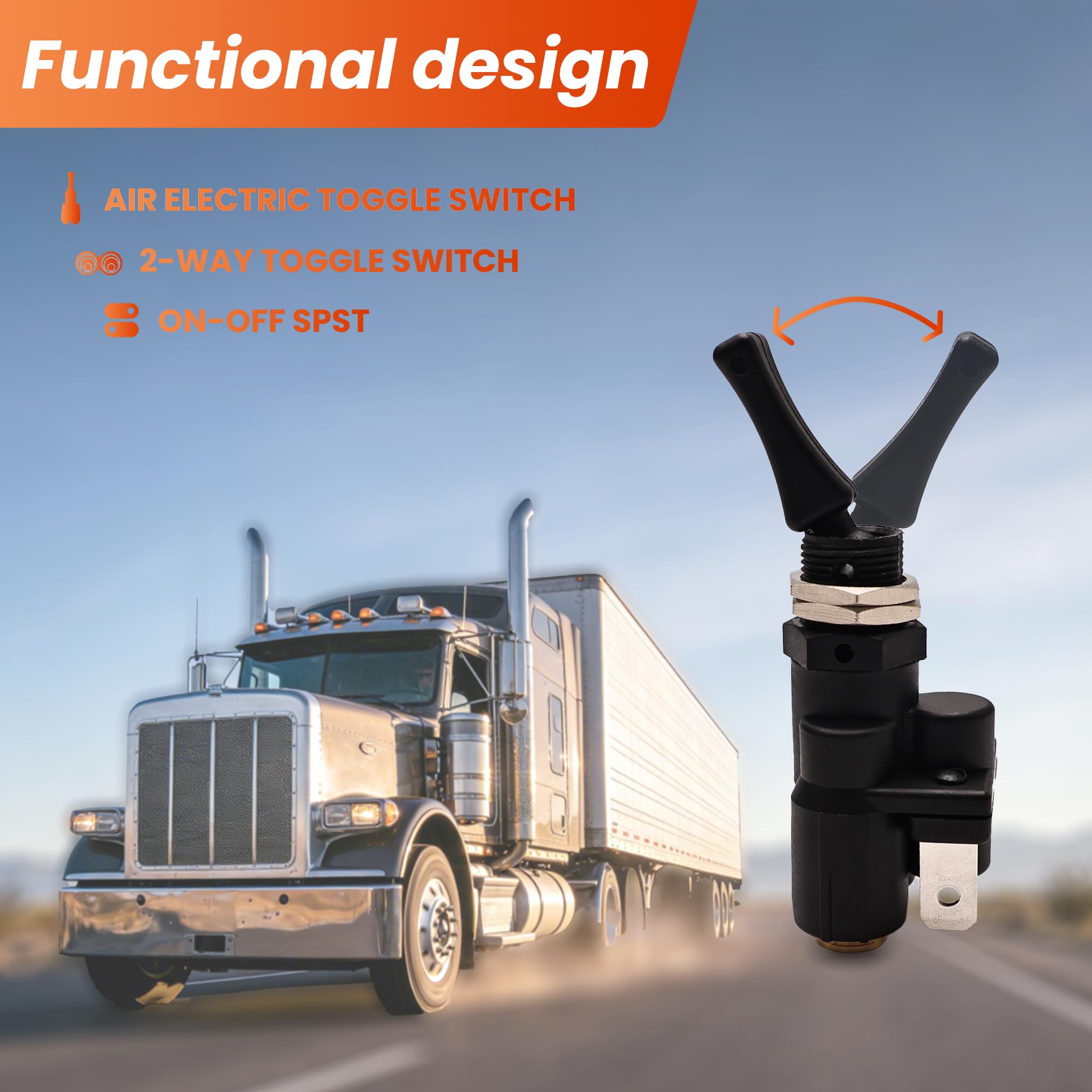 Air Electric Toggle Valve Paddle Switch Compatible with Peterbilt Kenworth Replaces K295-362-1 1701224 032225 - Image 5