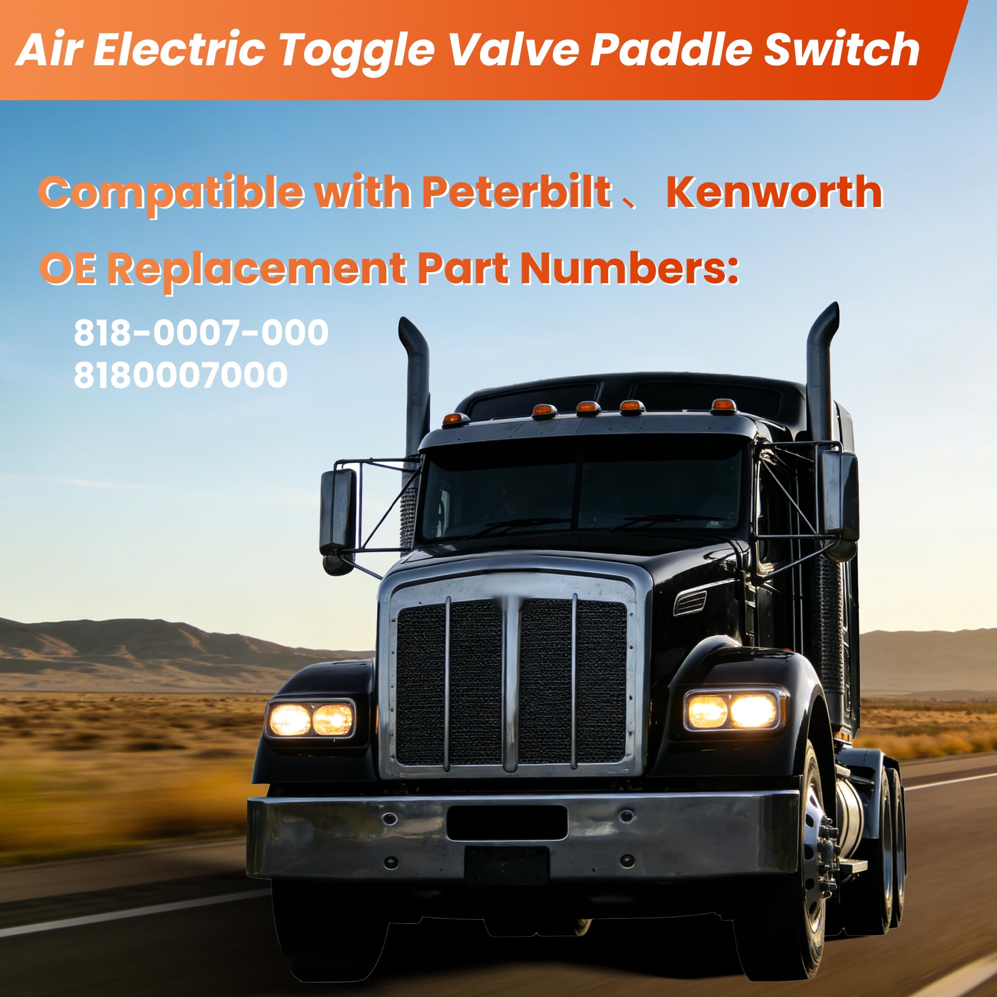 Air Window Toggle Valve Switch 1/4 Compatible with Peterbilt 379 Kenworth Truck Replaces 818-0007-000 8180007000 - Image 3