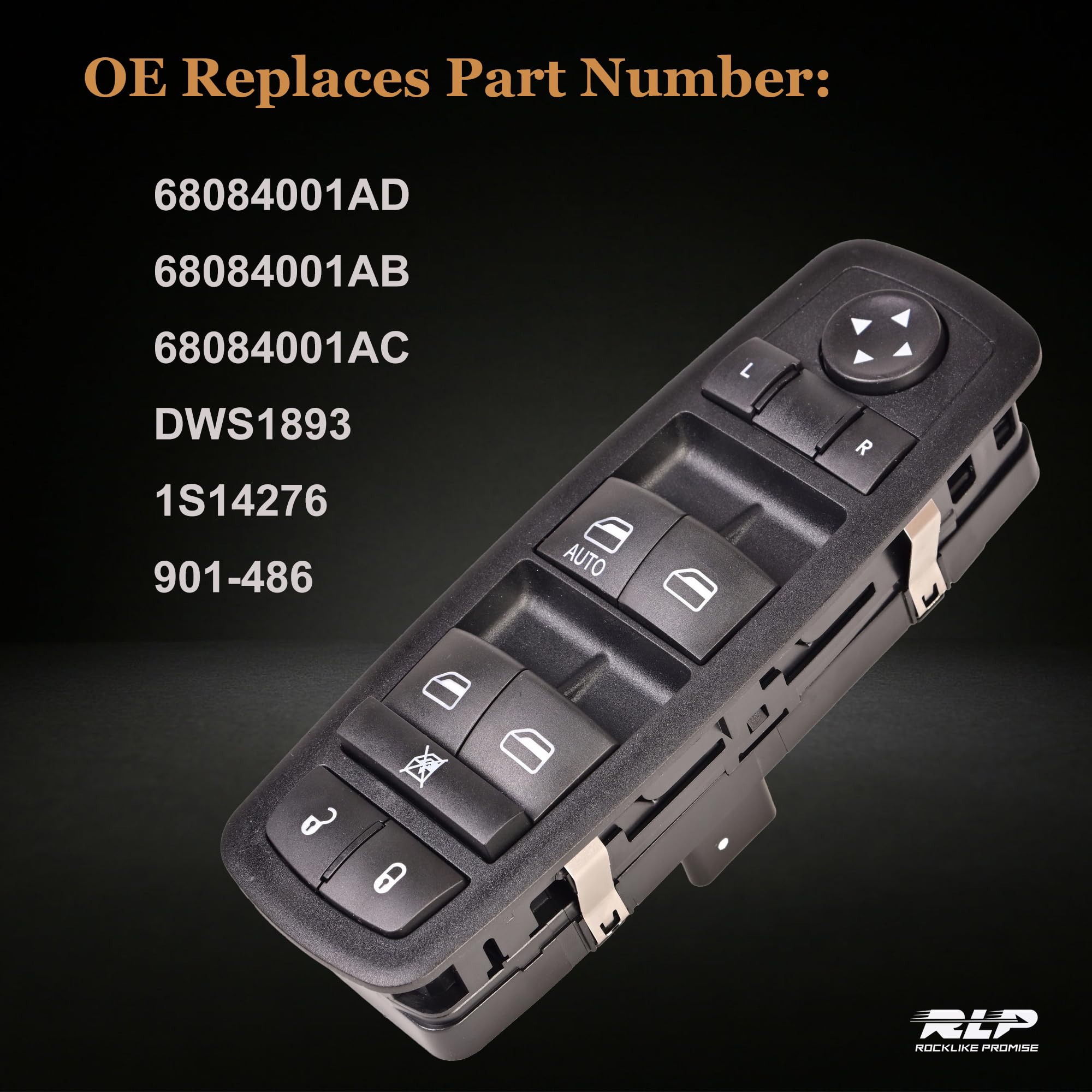 Driver Side Master Power Window Switch - 8Pins + 13Pins - Compatible with 2011-2016 Dodge Journey Window Control Switch Replaces 68084001AD 68084001AB 68084001AC - Image 4