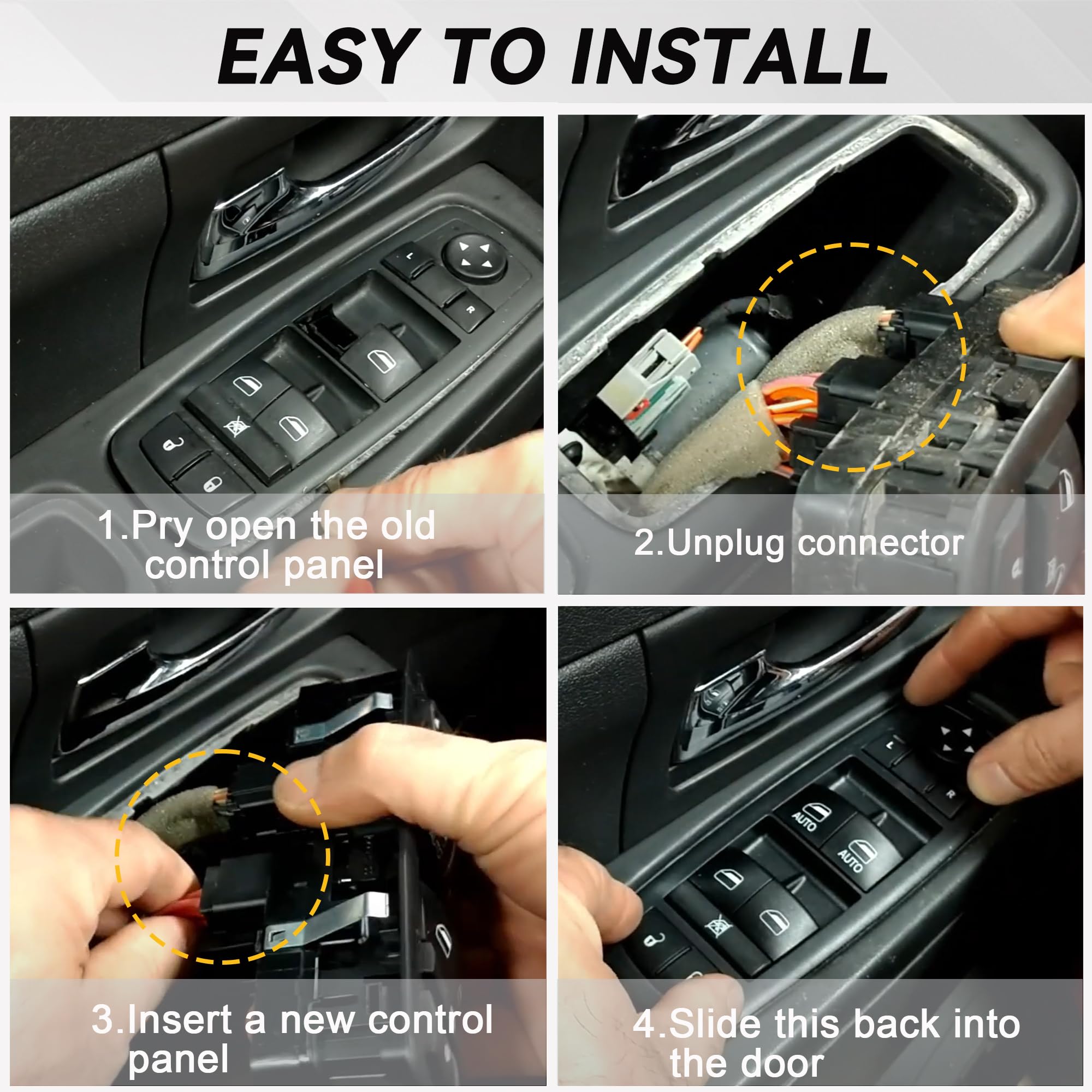 Driver Side Master Power Window Switch 9 Pins + 3Pins Compatible with 2009 2010 2011 2012 Dodge Ram 1500 2500 3500 2011-2012 Ram 1500 2500 3500 Window Control Switch Replaces 4602863AC 4602863AB - Image 7