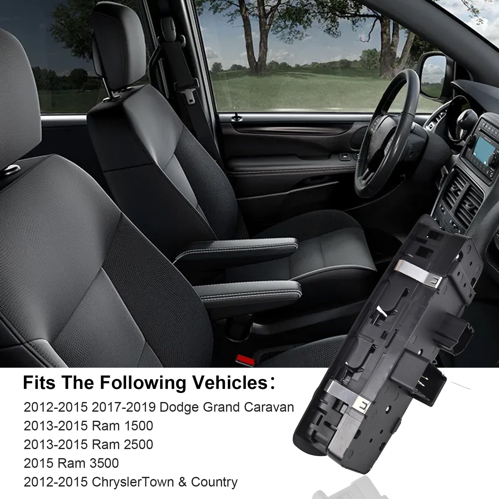 Driver Side Master Power Window Switch 9 Pins + 3Pins Compatible with 2012-2015 17-19 Dodge Grand Caravan 2013-2015 Ram 1500 2500 2015 Ram 3500 2012-2015 Town&Country Replaces# 68110867AB 68110867AA - Image 7