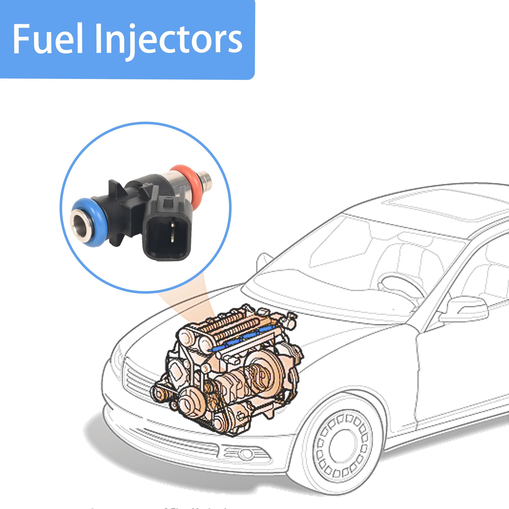Fuel Injectors 0280158233 Compatible with 2011-2017 Chrysler 200/300 Dodge Challenger Charger Jeep Grand Cherokee Wrangler Ram 1500/2500/3500 3.6L Replaces 05184085AC 4 Holes - Image 6