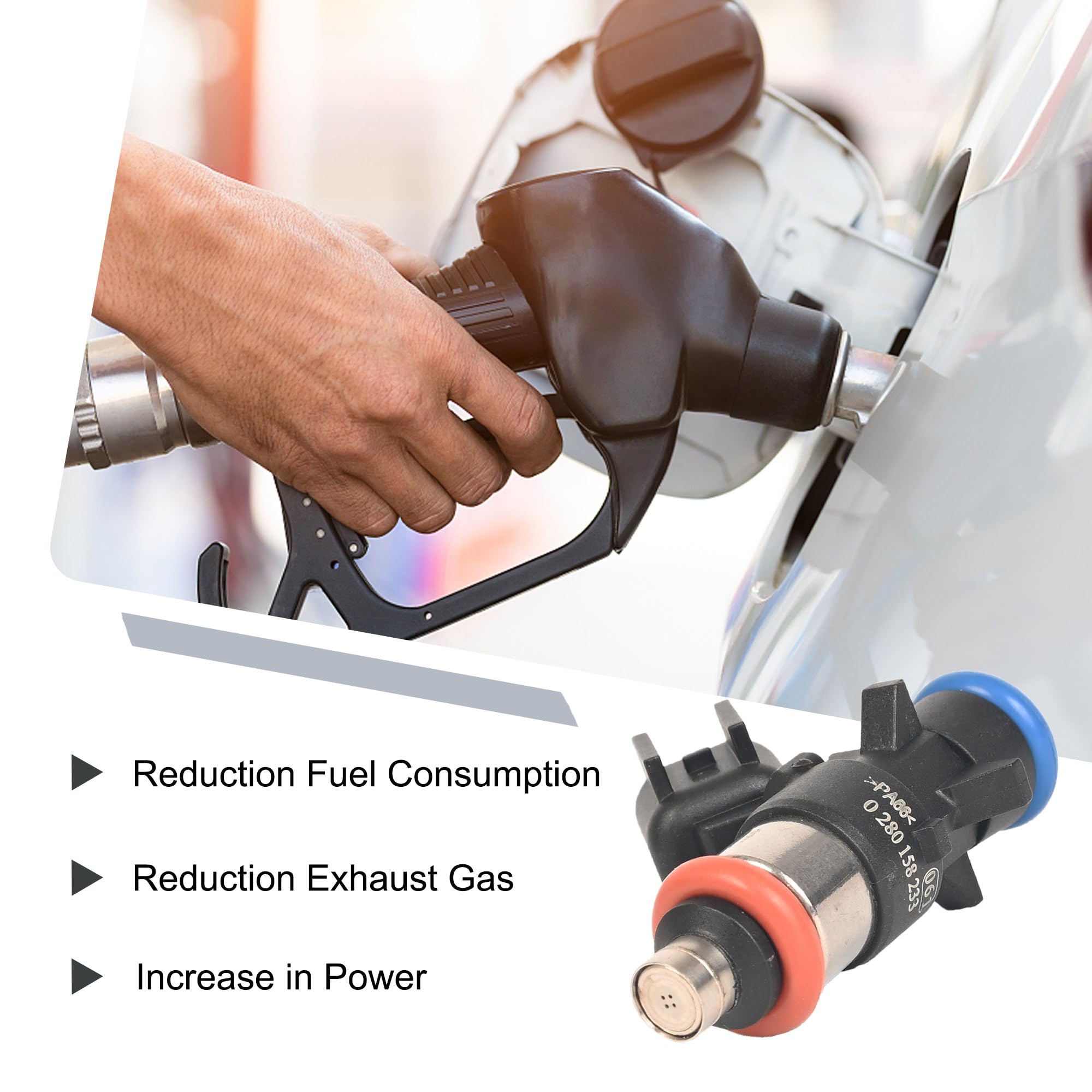 Fuel Injectors 0280158233 Compatible with 2011-2017 Chrysler 200/300 Dodge Challenger Charger Jeep Grand Cherokee Wrangler Ram 1500/2500/3500 3.6L Replaces 05184085AC 4 Holes - Image 7