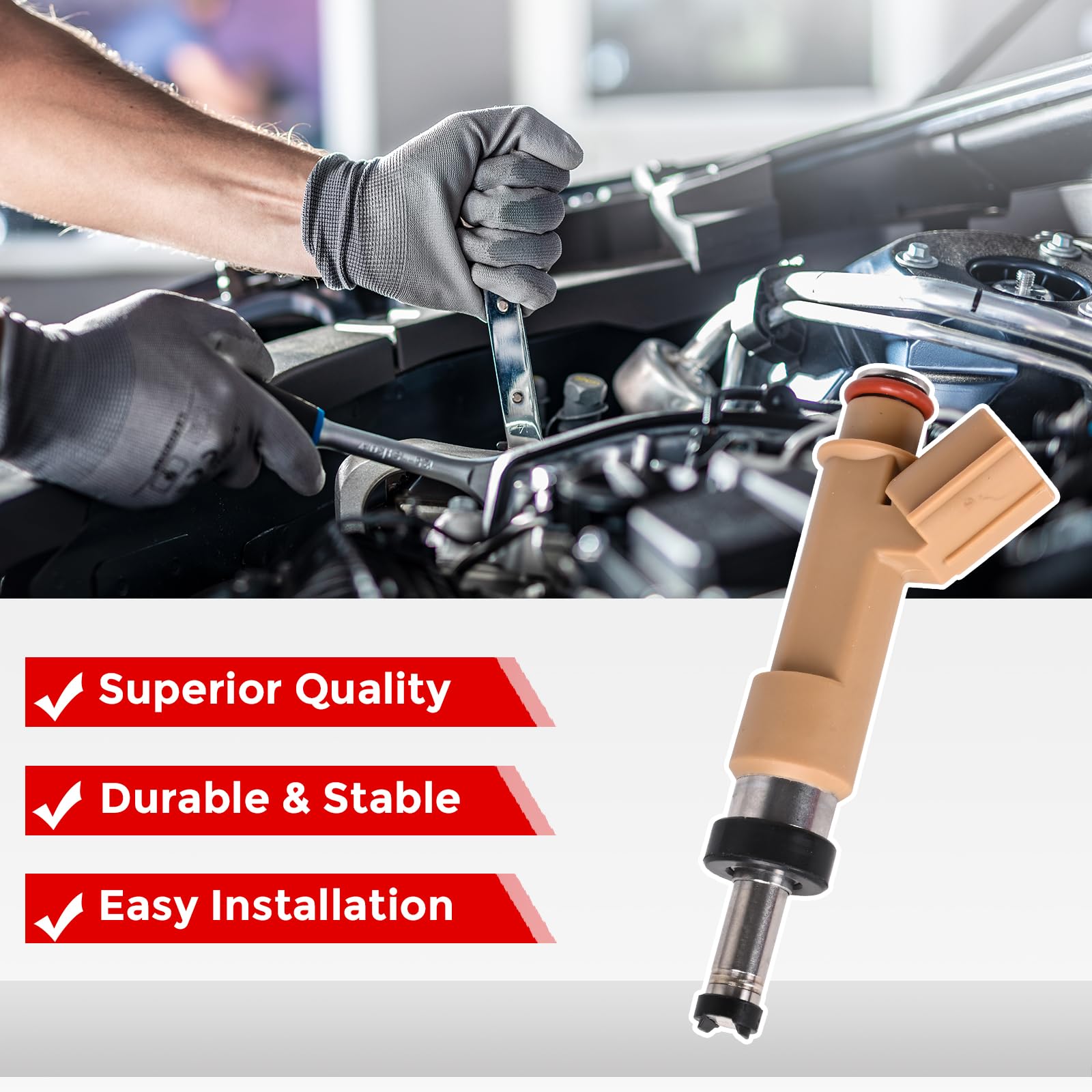 Fuel Injectors 23250-0T020 Set of 4 Compatible with Toyota Corolla 2009-2019 Matrix 2009-2013 Scion xD 2008-2009 1.8 L Replace# 23209-09140 23209-39145 12 Holes - Image 6