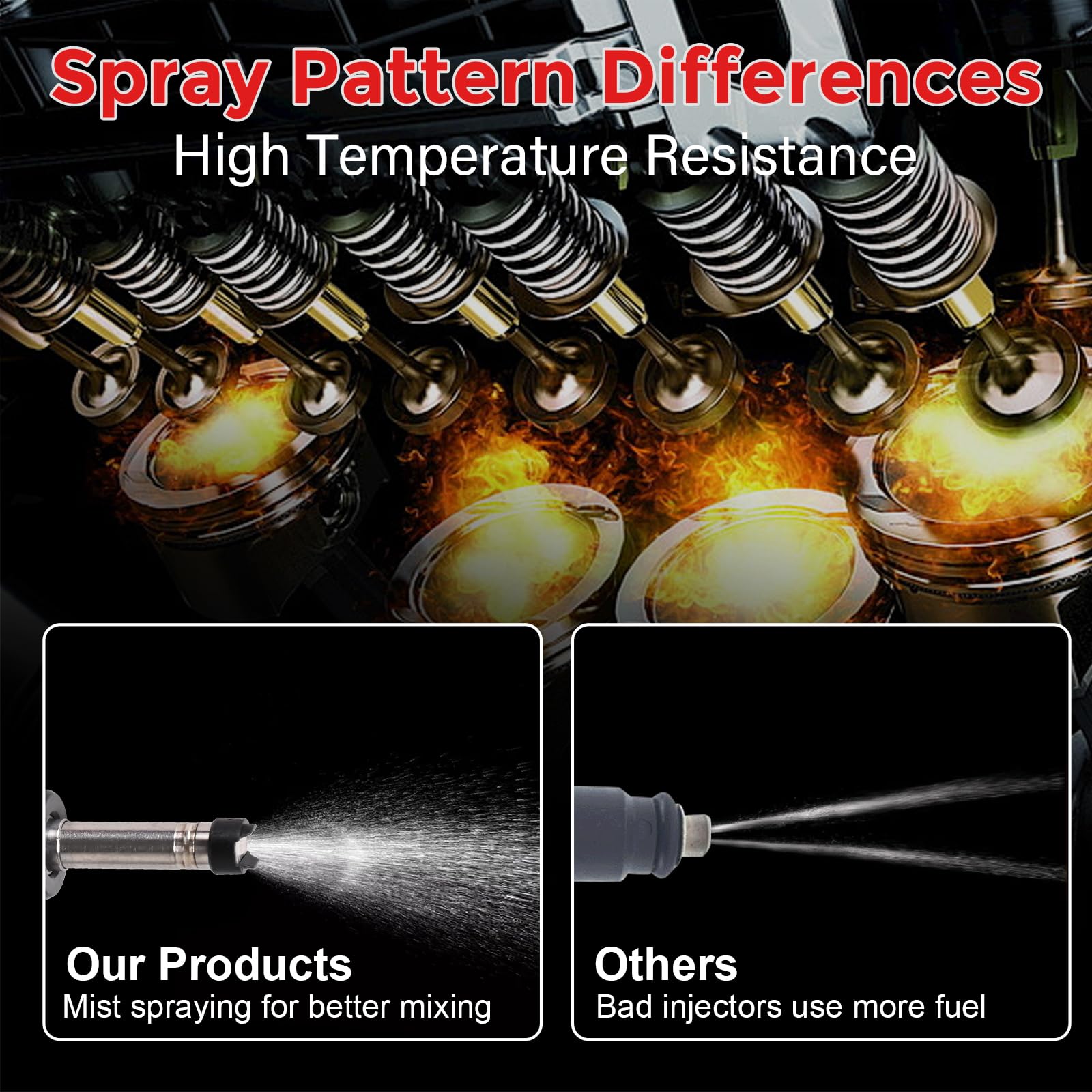 Fuel Injectors 23250-0T020 Set of 4 Compatible with Toyota Corolla 2009-2019 Matrix 2009-2013 Scion xD 2008-2009 1.8 L Replace# 23209-09140 23209-39145 12 Holes - Image 7