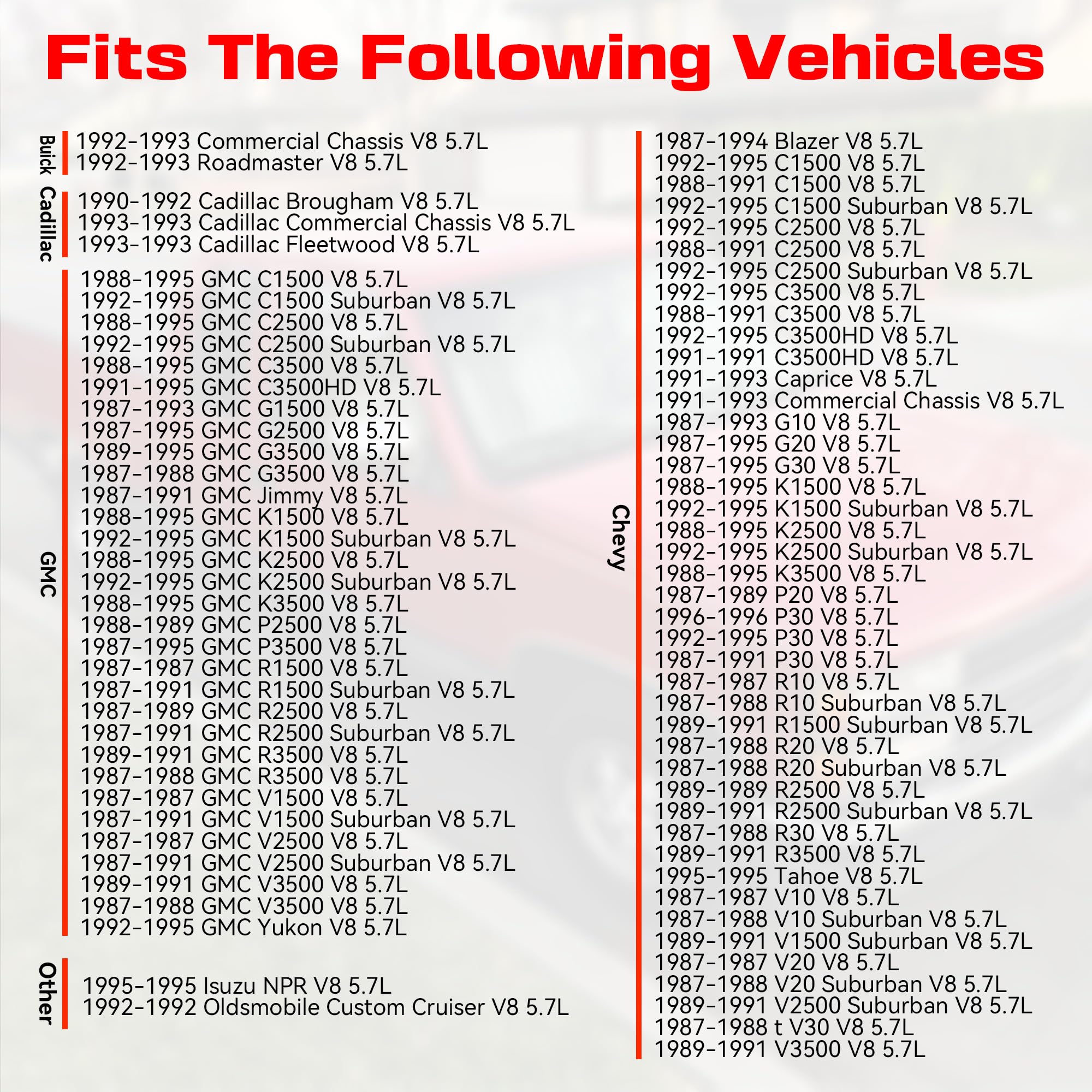 Fuel Injectors Set of 2 Compatible with Buick Roadmaster Cadillac Brougham Blazer Suburban Tahoe GMC Yukon Isuzu Oldsmobile V8 5.7L Replace# 17111864 17112494 - Image 6