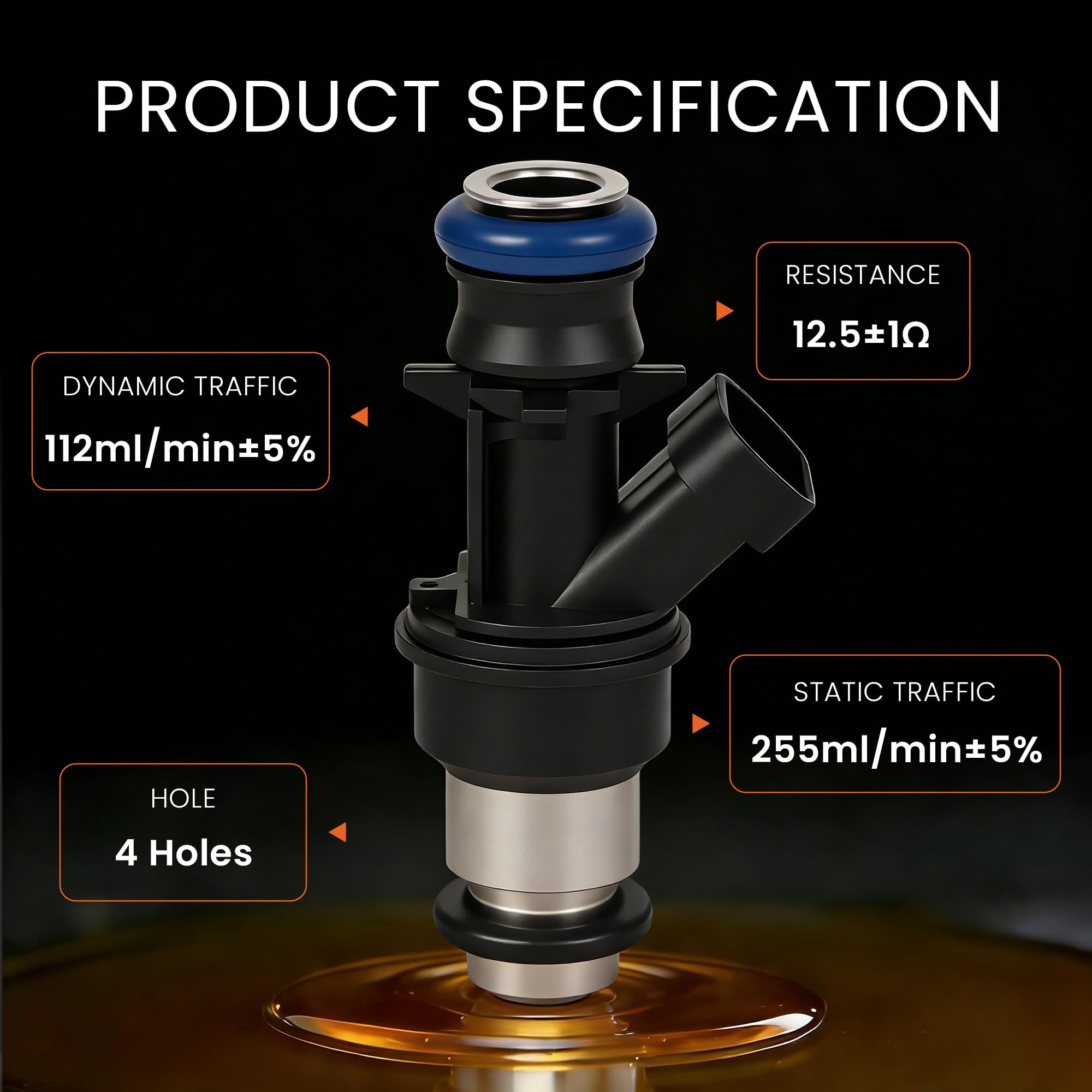 Fuel Injectors Set of 8 Compatible with Chevy Express Silverado 1500 2500 3500 Suburban Tahoe GMC Savana Sierra 1500 2500 3500 Yukon XL 1500 2500 4.8L 5.3L 6.0L 2000-2007 Replaces 17113698 17113553 - Image 3
