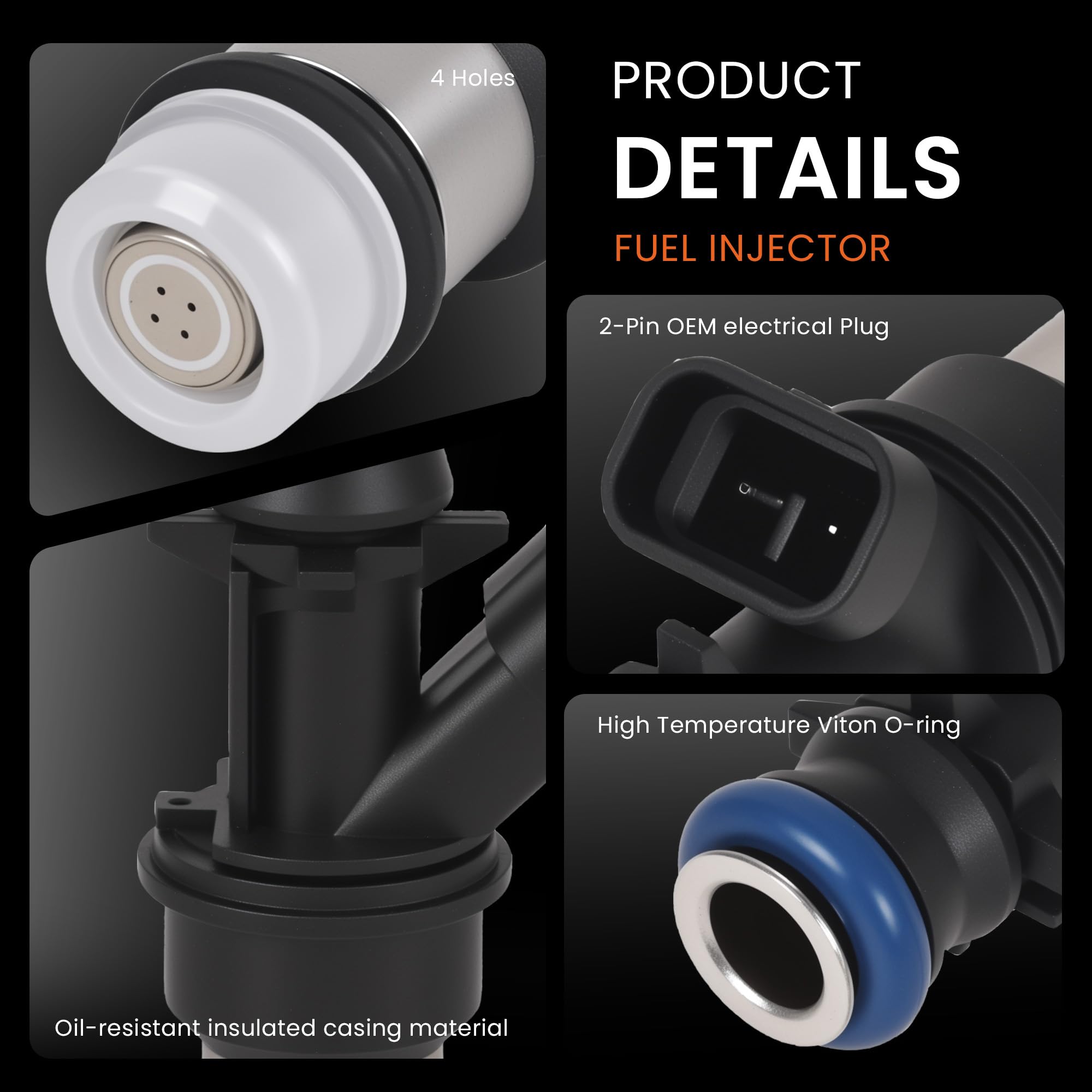 Fuel Injectors Set of 8 Compatible with Chevy Express Silverado 1500 2500 3500 Suburban Tahoe GMC Savana Sierra 1500 2500 3500 Yukon XL 1500 2500 4.8L 5.3L 6.0L 2000-2007 Replaces 17113698 17113553 - Image 4