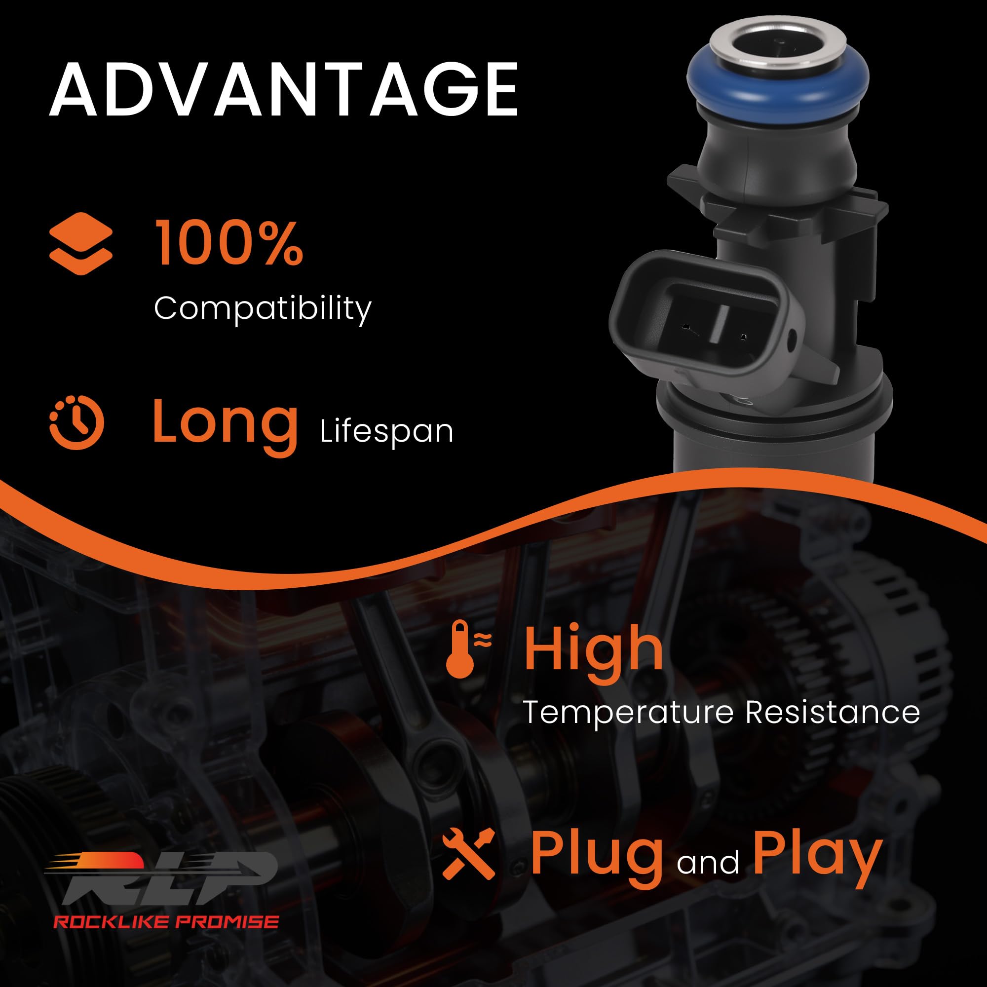 Fuel Injectors Set of 8 Compatible with Chevy Express Silverado 1500 2500 3500 Suburban Tahoe GMC Savana Sierra 1500 2500 3500 Yukon XL 1500 2500 4.8L 5.3L 6.0L 2000-2007 Replaces 17113698 17113553 - Image 5