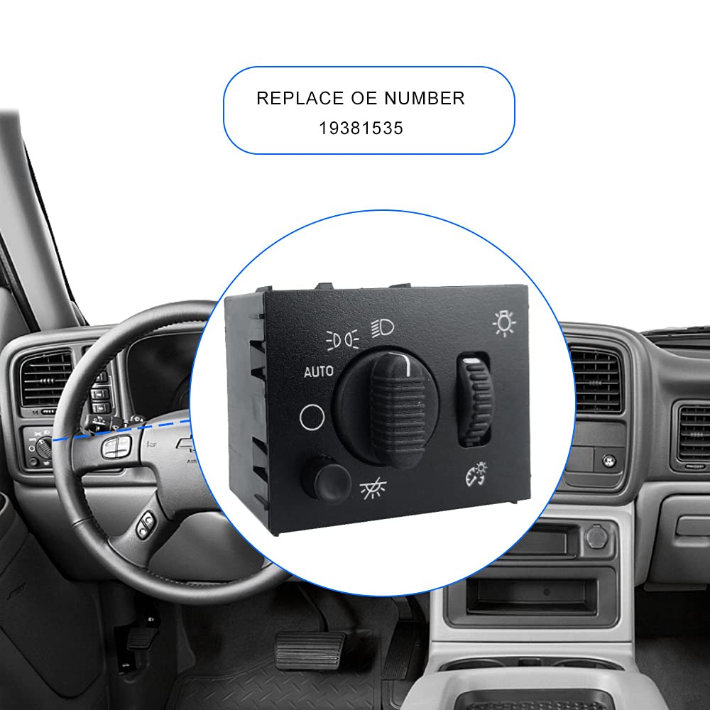 Headlight Switch Headlamp Dimmer Switch Compatible with Chevy Silverado Suburban Tahoe Avalanche GMC Sierra Yukon Cadillac Escalade | Replace# 19381535, 15176678, 15194803 - Image 7