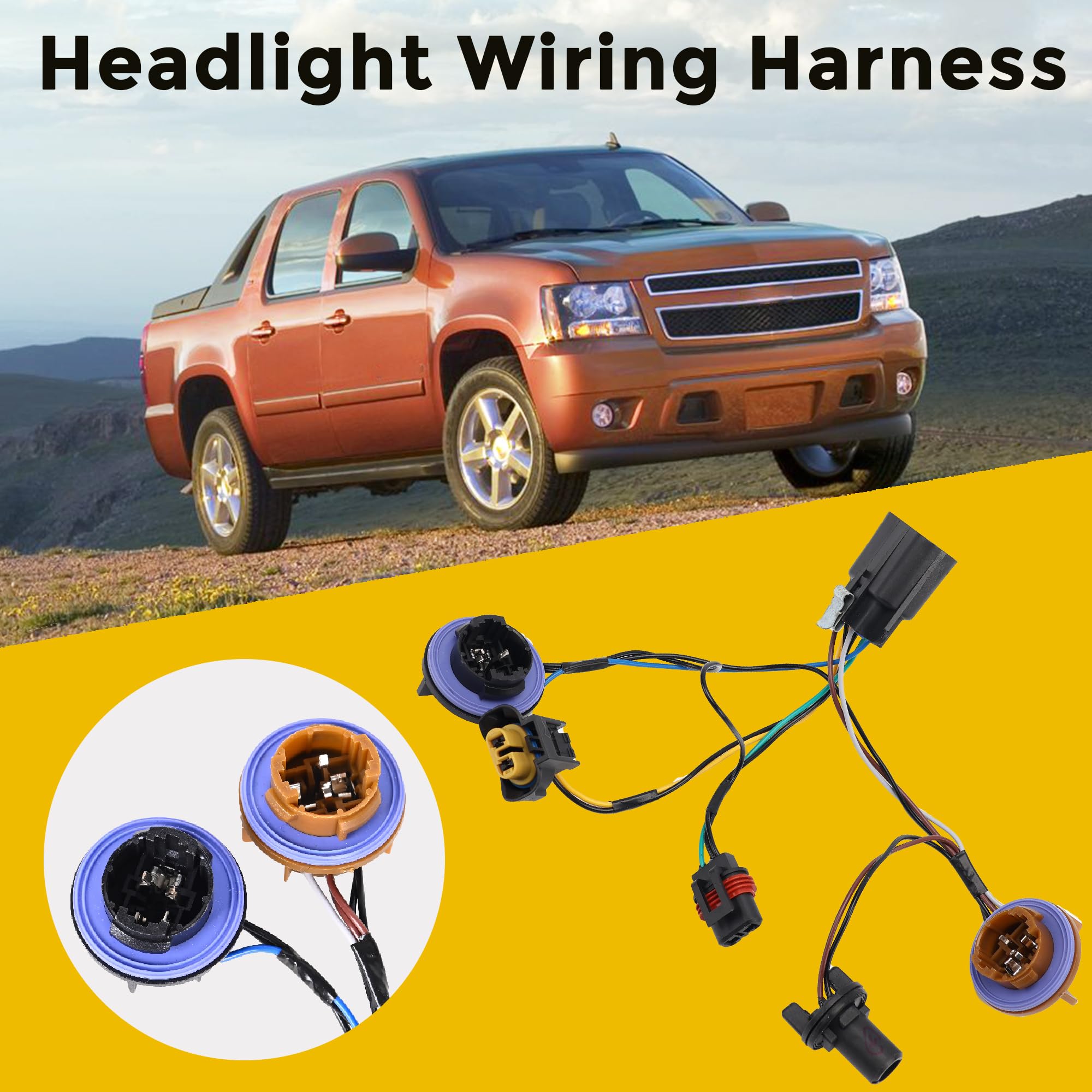 Headlight Wiring Harness Compatible with Chevy 2007-2013 Avalanche Suburban 2500 2007-2014 Tahoe Suburban 1500 Headlamp Wiring Harness Assembly Replaces 15950809 15782377 - Image 3