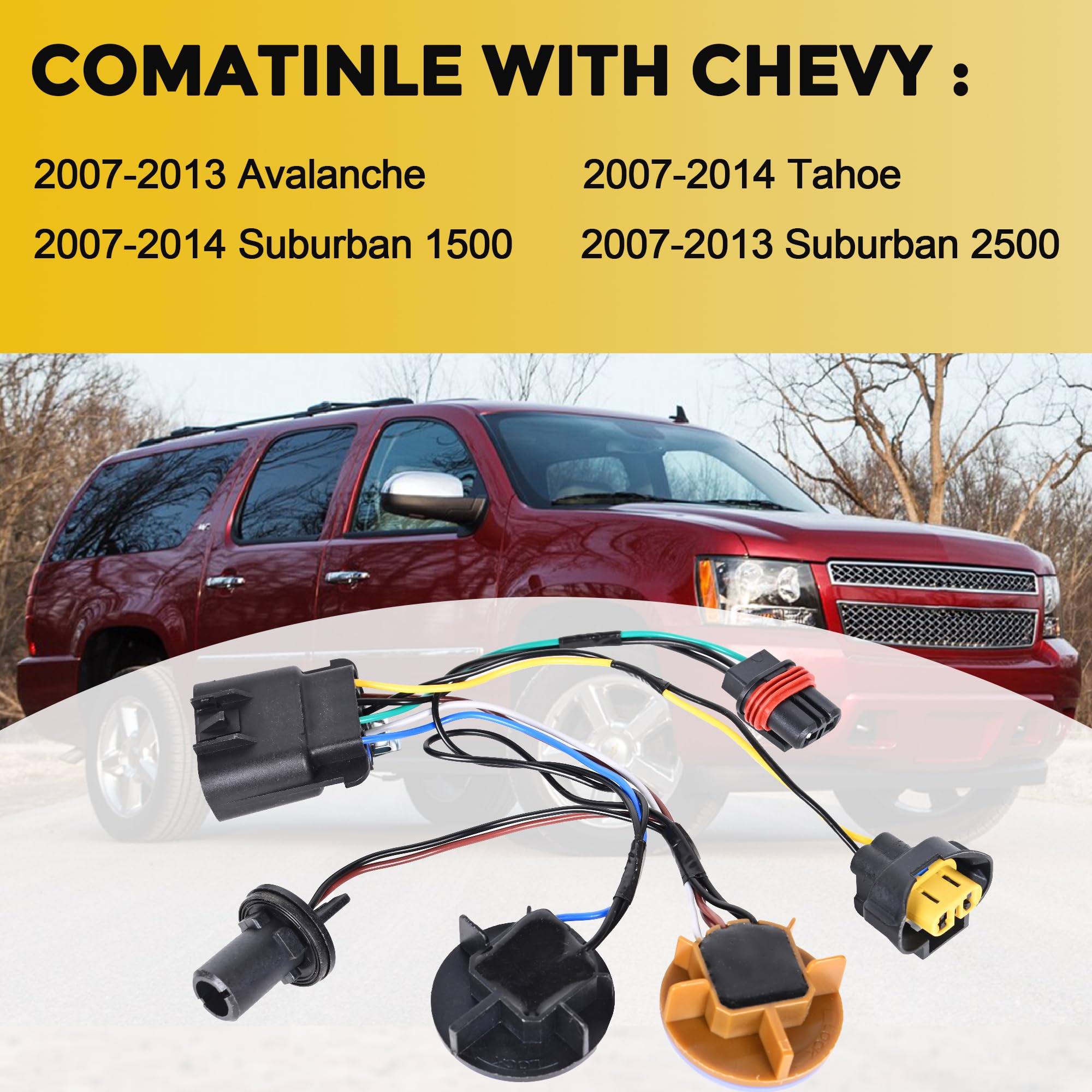 Headlight Wiring Harness Compatible with Chevy 2007-2013 Avalanche Suburban 2500 2007-2014 Tahoe Suburban 1500 Headlamp Wiring Harness Assembly Replaces 15950809 15782377 - Image 5