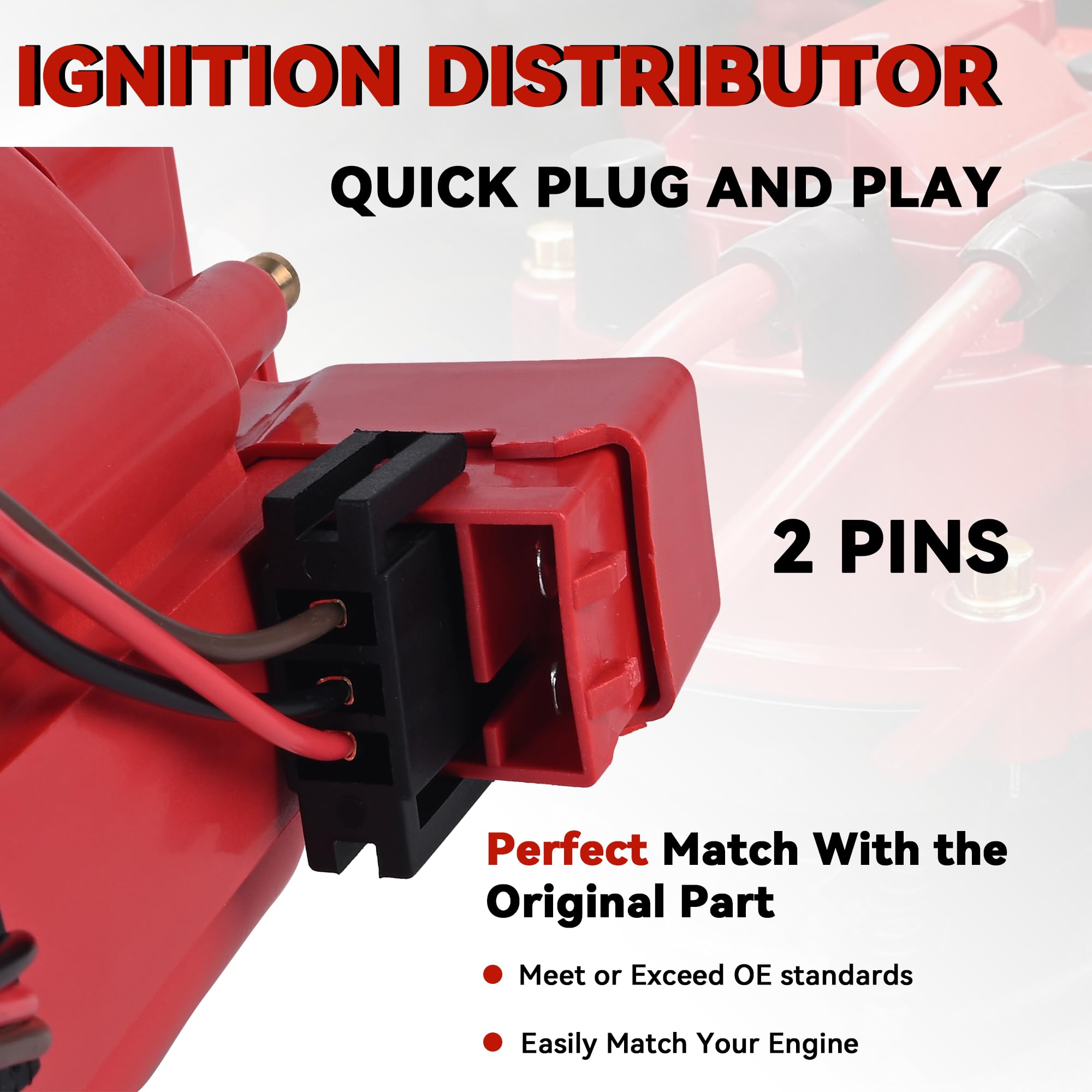 Ignition Distributor With Cap & Rotor Compatible With 1968-1976 Oldsmobile Olds V8 260 307 330 350 400 403 425 455 Engine Replace 1045511 403RHEI PC6009 PE328 HEI Distributor - Image 6