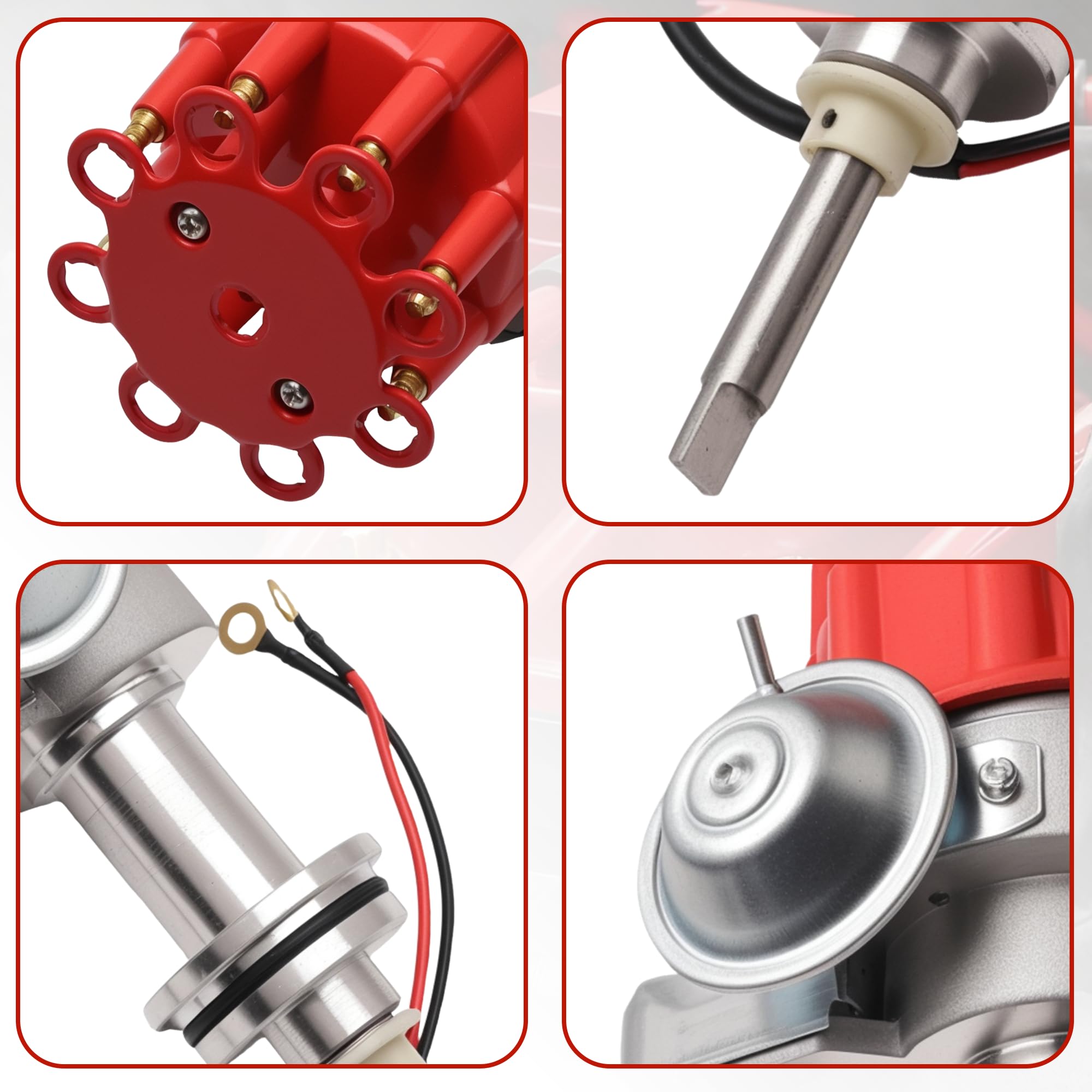 Ignition Distributor With Cap & Rotor Compatible With Dodge Chrysler Small Block Mopar 318 340 360 Replace PC7006 1131811 JM6513R HEI Distributor - Image 6