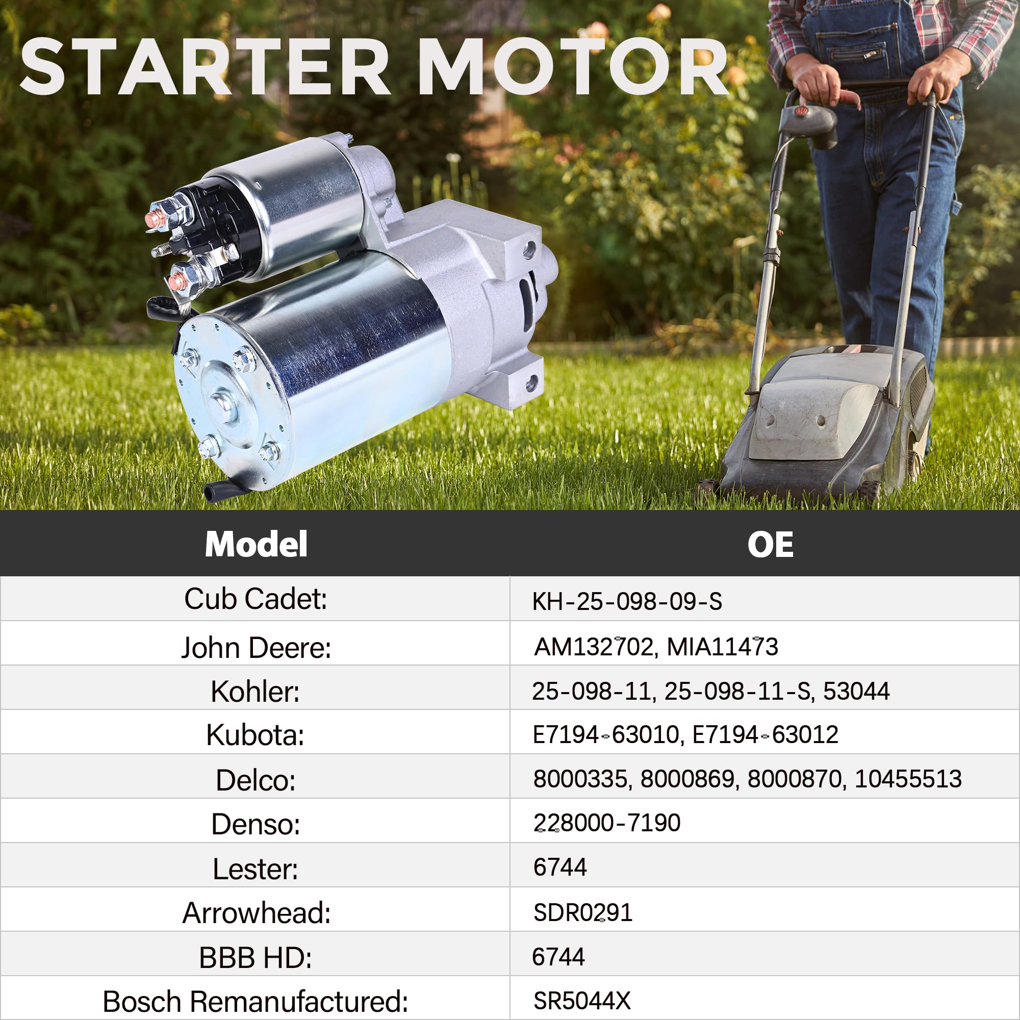 Kohler Starter 10 Teeth Compatible with 2509808 2509809 2509811 SDR0291 41012182 41012182R 41012414 15 16 17 18 20 21 22 23 25 26 27 28 30 31 HP John Deere Toro Cub Cadet Scotts Thomas Grasshopper - Image 4
