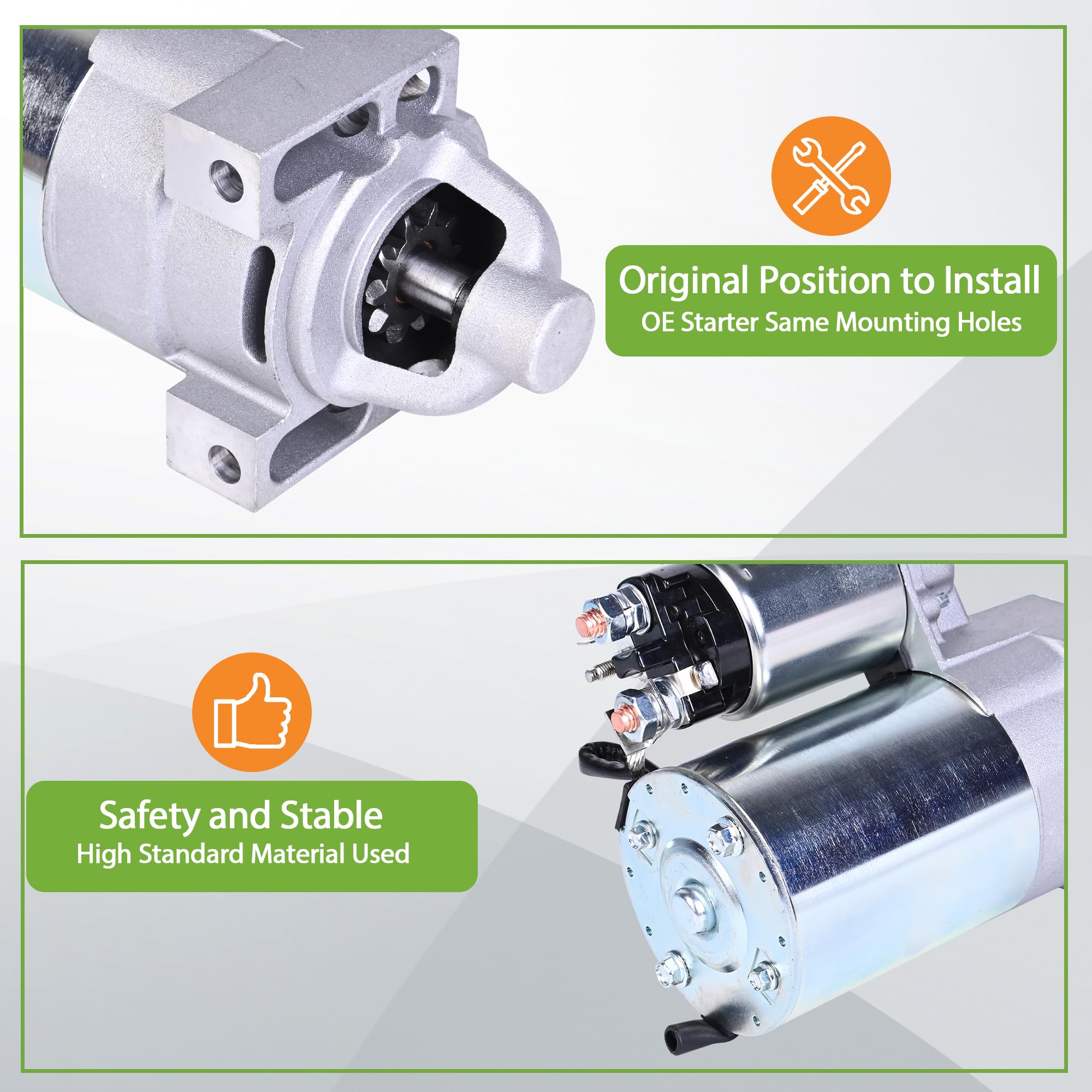 Kohler Starter 10 Teeth Compatible with 2509808 2509809 2509811 SDR0291 41012182 41012182R 41012414 15 16 17 18 20 21 22 23 25 26 27 28 30 31 HP John Deere Toro Cub Cadet Scotts Thomas Grasshopper - Image 7