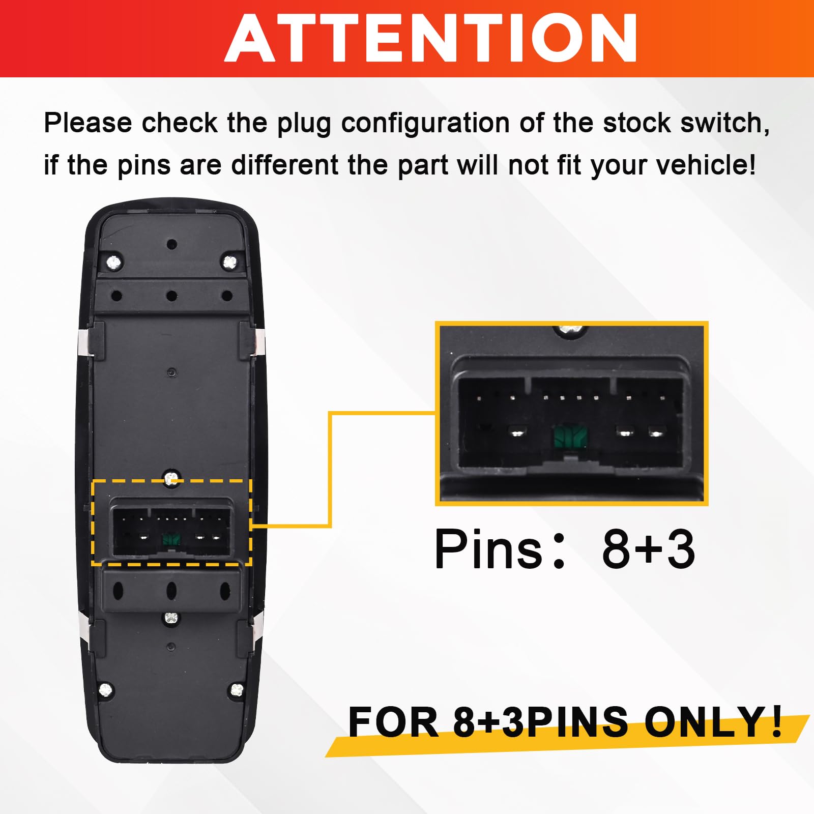 Master Power Window Switch Driver Side Compatible with 2011-2012 Dodge Charger Journey 2016-2018 Ram 1500 2500 3500 4500 5500 Replaces# 68231805AA - Image 3