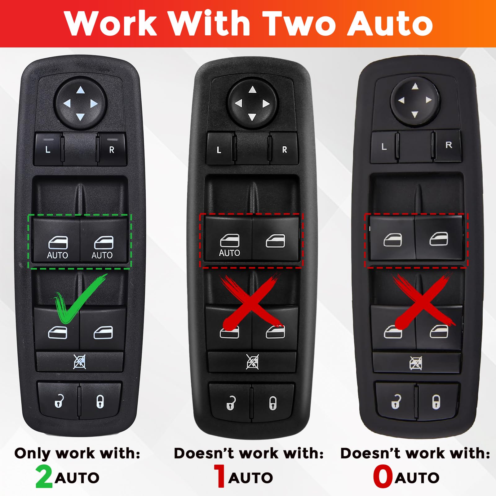 Master Power Window Switch Driver Side Compatible with 2011-2012 Dodge Charger Journey 2016-2018 Ram 1500 2500 3500 4500 5500 Replaces# 68231805AA - Image 4