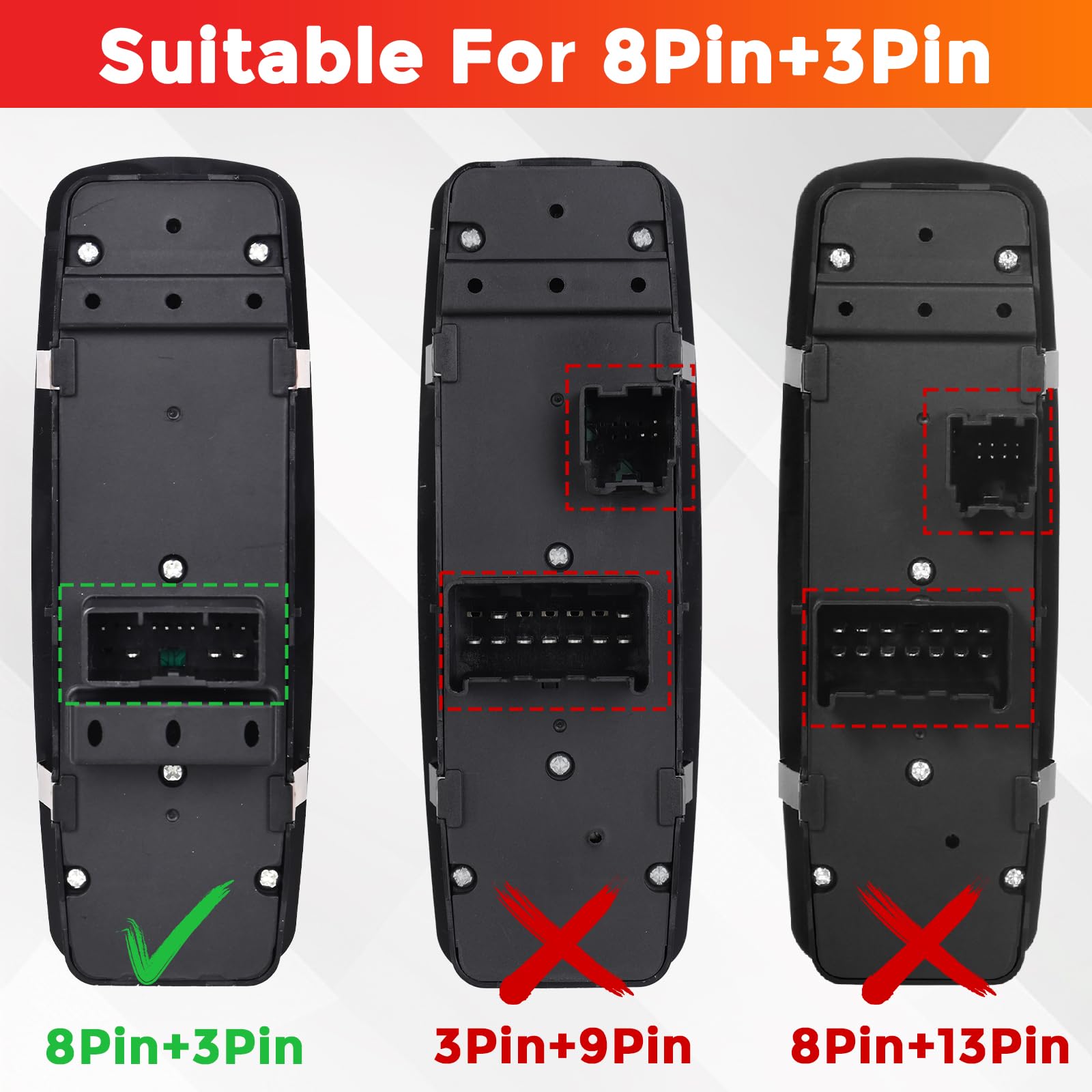 Master Power Window Switch Driver Side Compatible with 2011-2012 Dodge Charger Journey 2016-2018 Ram 1500 2500 3500 4500 5500 Replaces# 68231805AA - Image 5