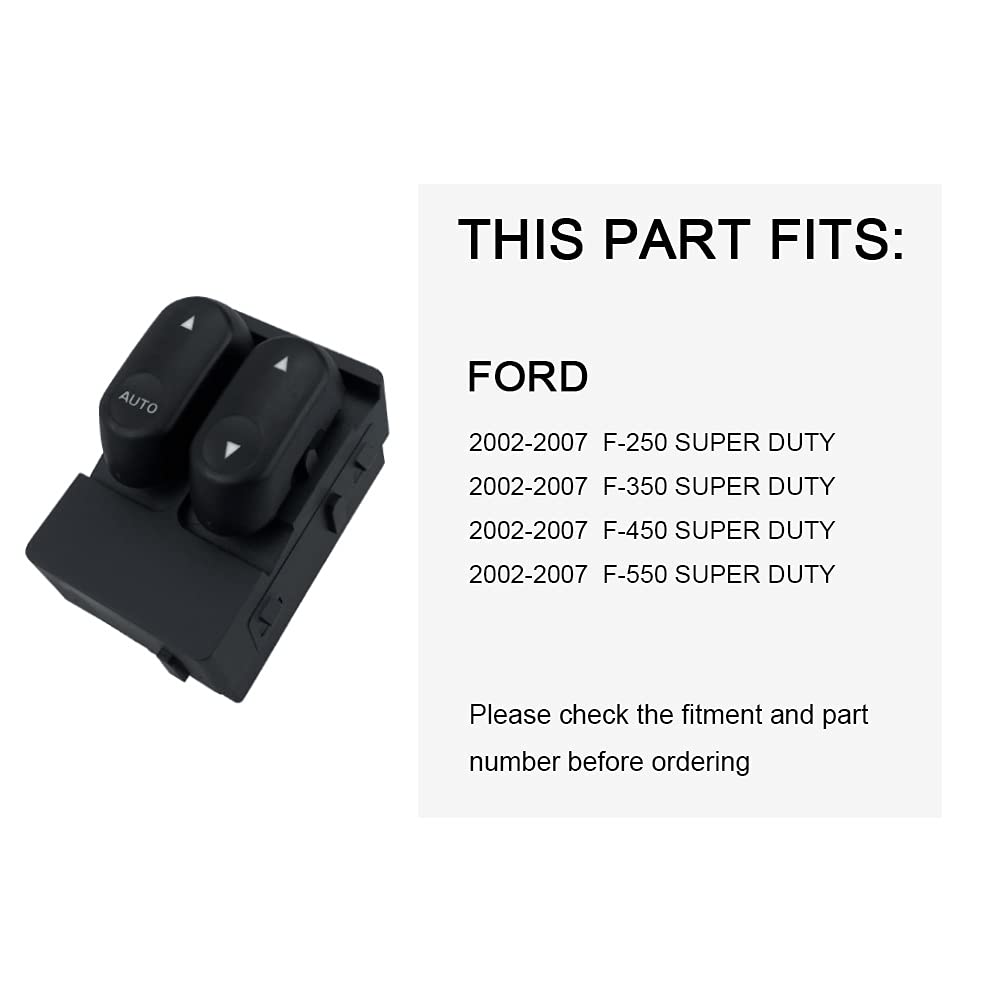 Power Window Switch Fits for 2002-2007 Ford F-250 F-350 F-450 F-550 Super Duty, 2C3Z-14529-AA 5C3Z-14529-AAA, Front Left Driver Side Master Control Switch - Image 6