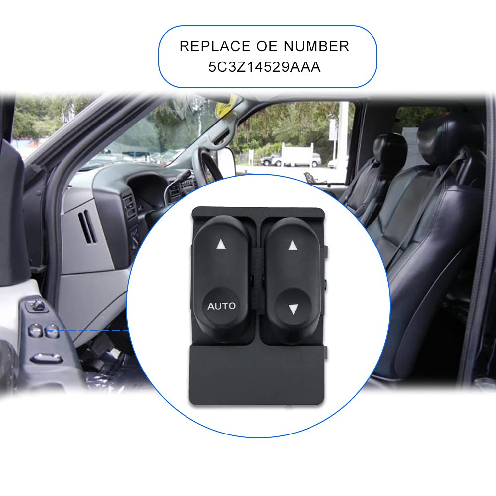 Power Window Switch Fits for 2002-2007 Ford F-250 F-350 F-450 F-550 Super Duty, 2C3Z-14529-AA 5C3Z-14529-AAA, Front Left Driver Side Master Control Switch - Image 7