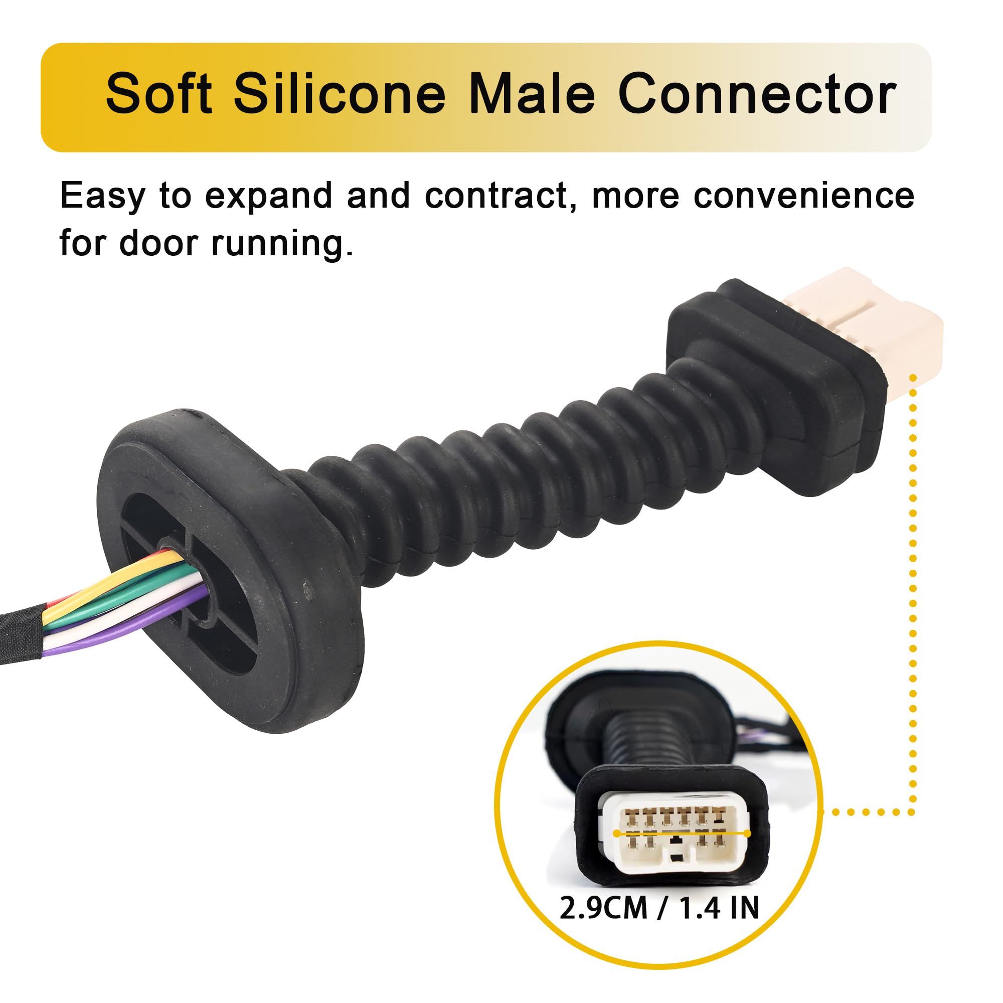 Rear Door Wiring Harness with Connector Wiring Harness Assembly Compatible with 2004-2010 Dodge Ram 1500 2500 3500 4500 5500 Replacement for 6051931AA 56051694AA 645-506 - Image 3