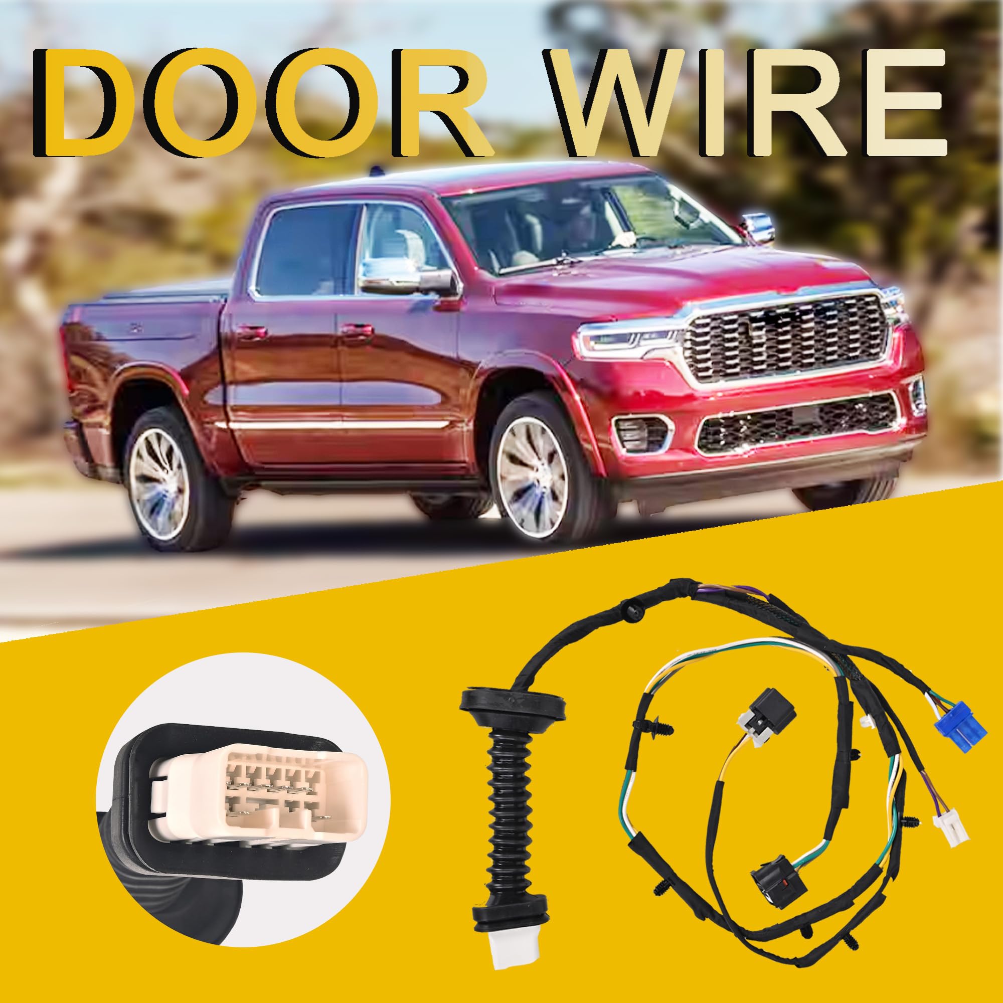 Rear Door Wiring Harness with Connector Wiring Harness Assembly Compatible with 2004-2010 Dodge Ram 1500 2500 3500 4500 5500 Replacement for 6051931AA 56051694AA 645-506 - Image 7