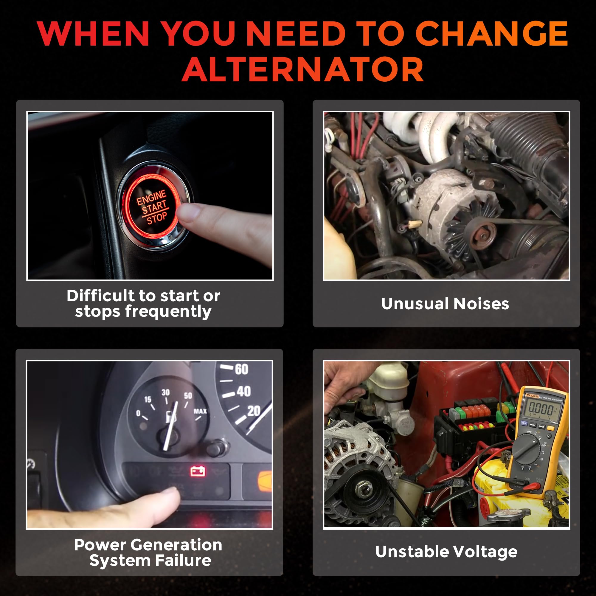 RLP Alternator Chromed 7127-SE105C Compatible with GM 305 350 BBC SBC 1-Wire Self-Exciting 110A 12V - Image 7