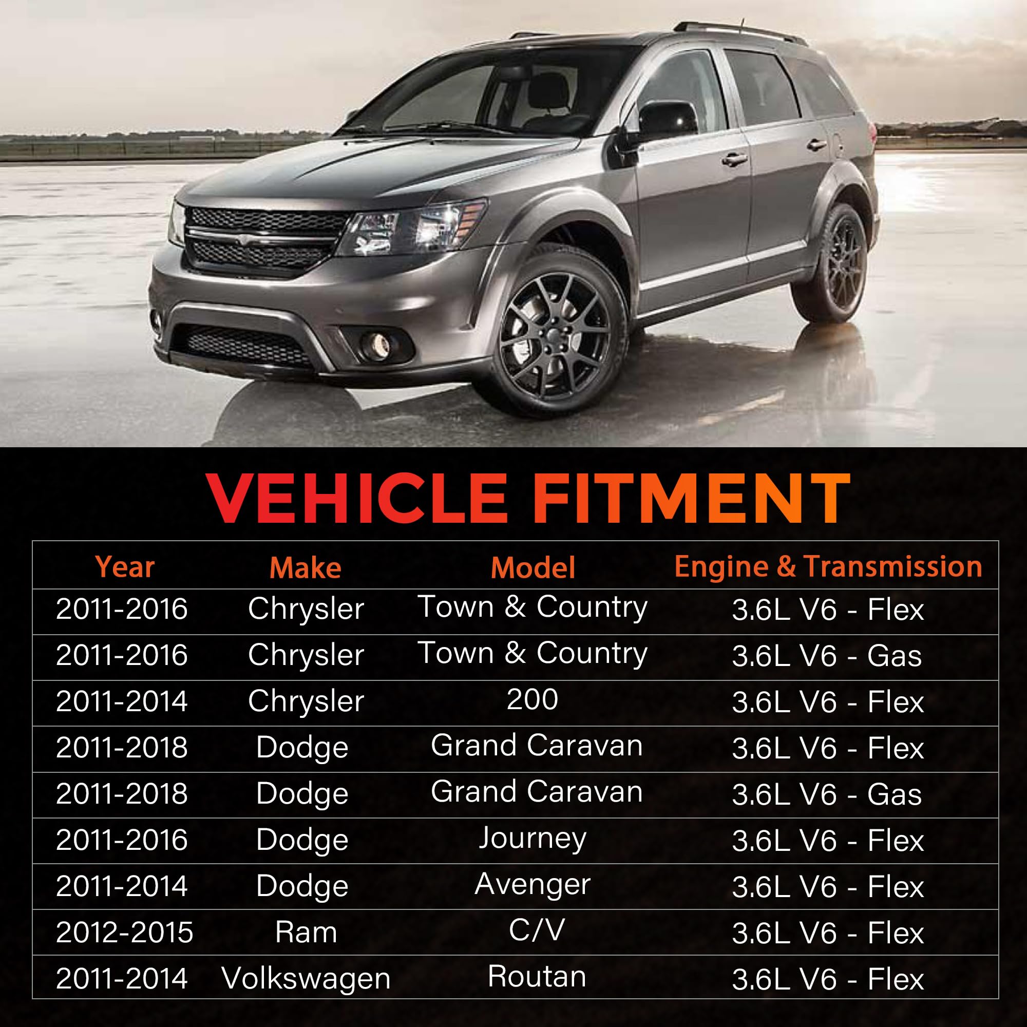 RLP Alternator Compatible with 11-14 Chrysler 200; 11-16 Town & Country; 11-14 Dodge Avenger; 11-20 Grand Caravan; 11-19 Journey & Ram C/V & VW Routan, V6 3.6L, 12V 160 Amp, 6-Groove 04801624AD - Image 5