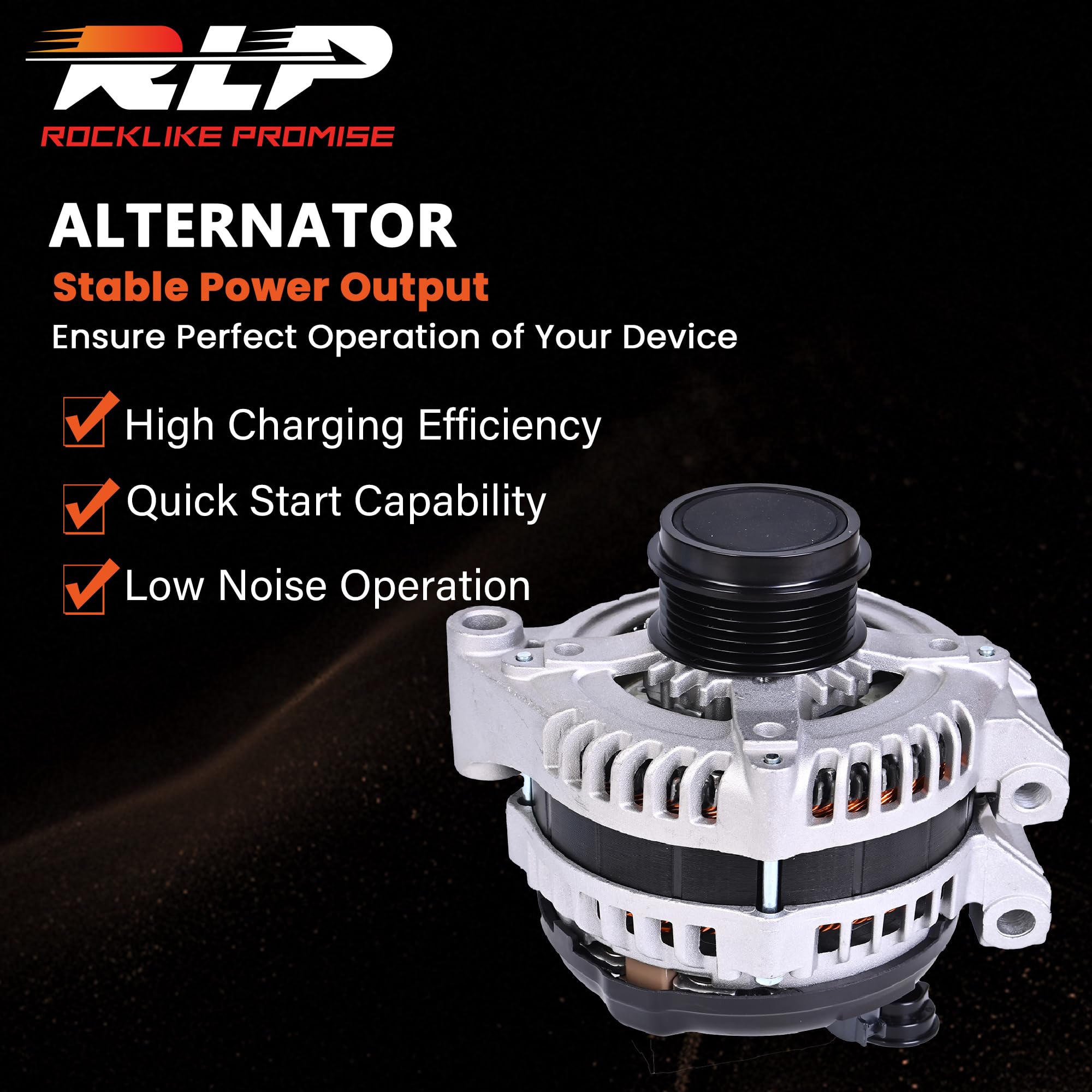 RLP Alternator Compatible with 11-14 Chrysler 200; 11-16 Town & Country; 11-14 Dodge Avenger; 11-20 Grand Caravan; 11-19 Journey & Ram C/V & VW Routan, V6 3.6L, 12V 160 Amp, 6-Groove 04801624AD - Image 7