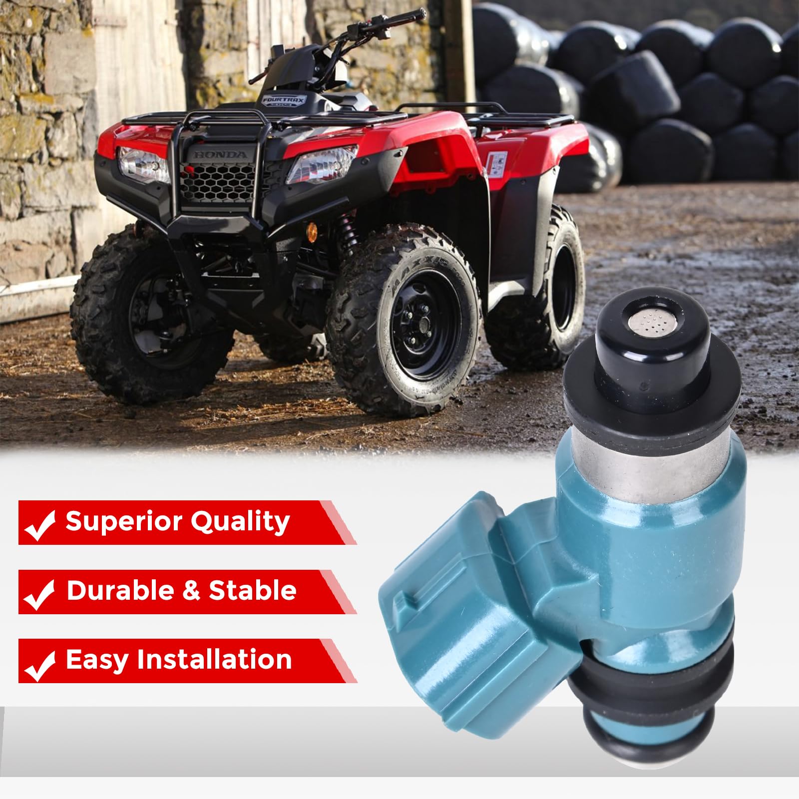 RLP Fuel Injectors IJ105/3 Compatible with Honda TRX420FM TRX420FPM Rancher 420 4X4 2007 2008 2009 2010 2011 2012 2013 - Image 6