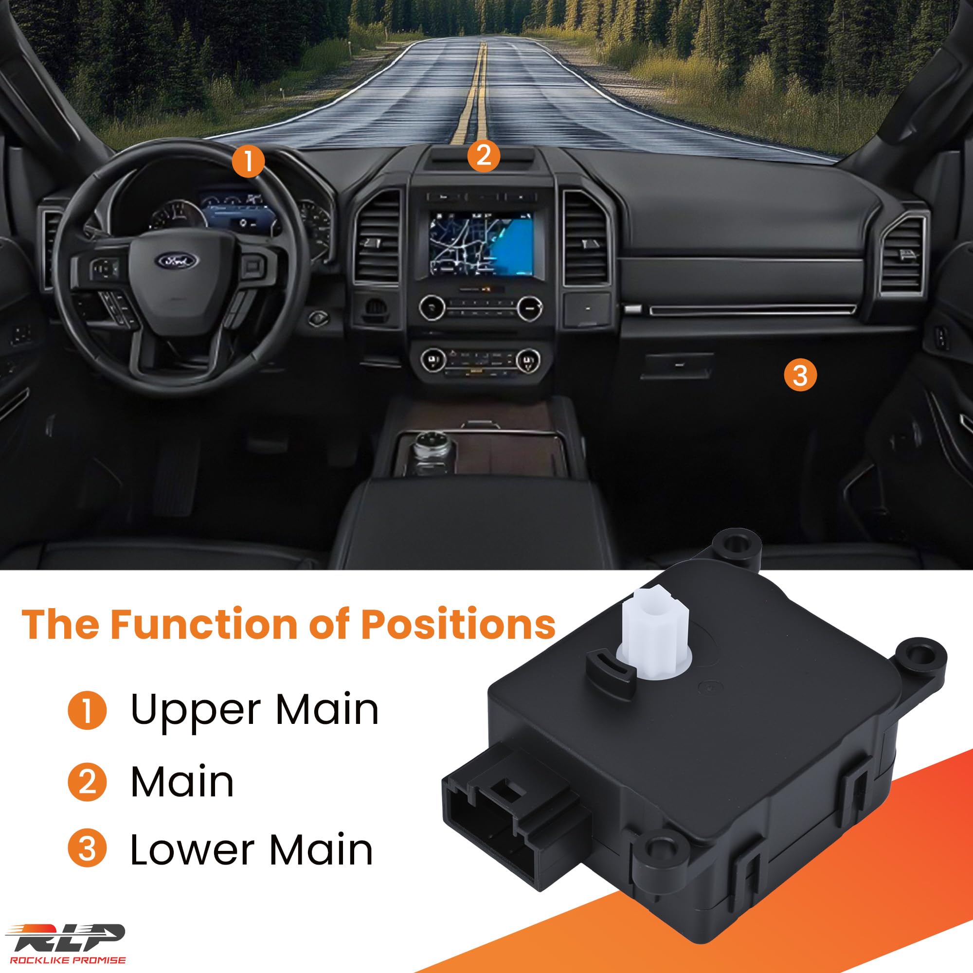 RLP HVAC Blend Door Actuator 604-037 Fits 2008-2012 Jeep Liberty 3.7L V6, 2007-2011 Dodge Nitro Sport Utility 3.7L/4.0L V6, Replaces OE# 68004016AA Main Mode Actuator - Image 4