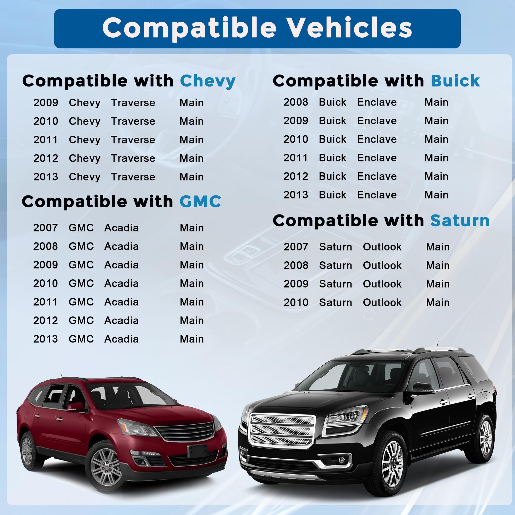 RLP HVAC Blend Door Actuator T3983001 Replacement for 2008-2012 Buick Enclave 2009-2012 Chevy Traverse 2007-2012 GMC Acadia 2007-2010 Outlook Replaces 604-140 20826182 25782069 - Image 6