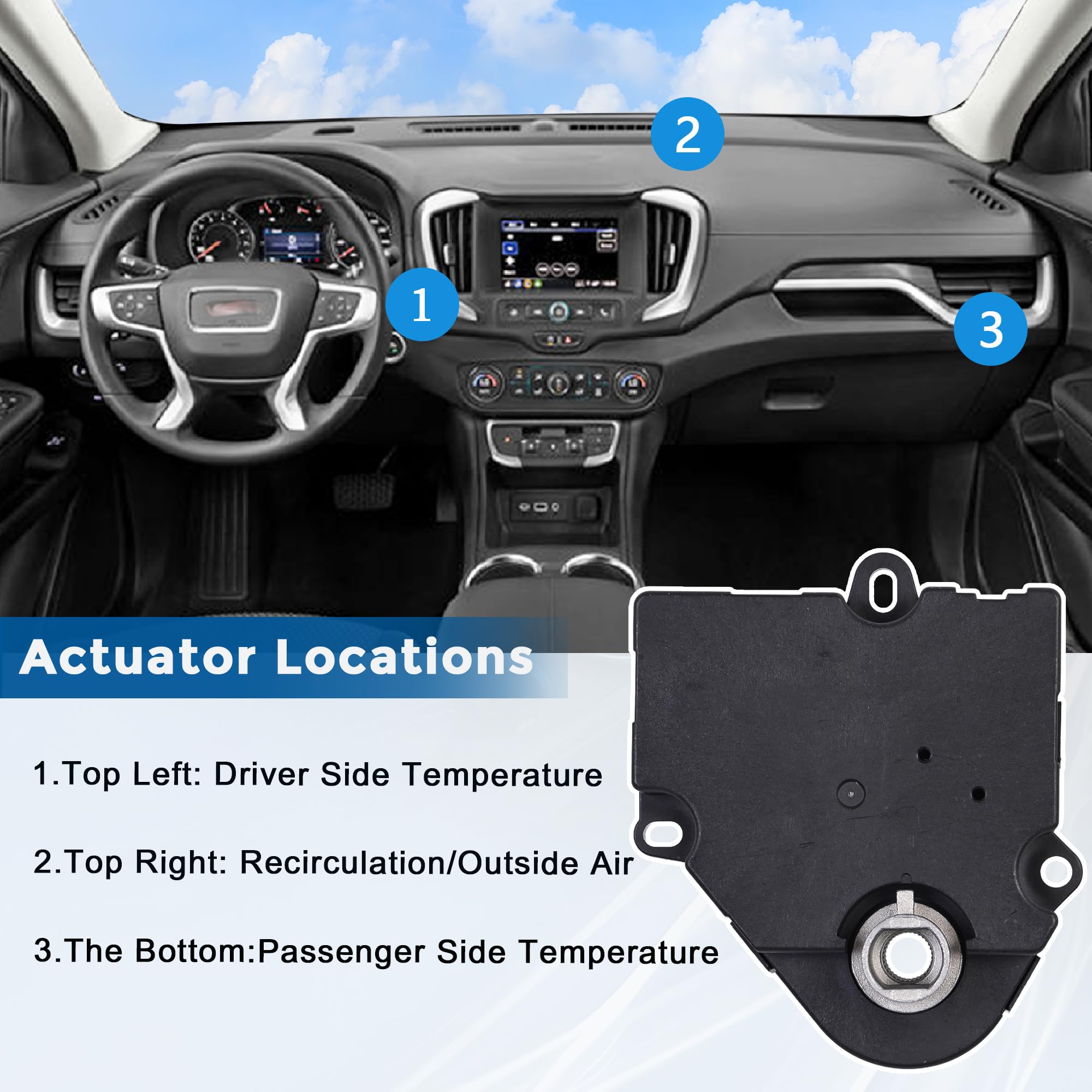RLP HVAC Blend Door Actuator T3983001 Replacement for 2008-2012 Buick Enclave 2009-2012 Chevy Traverse 2007-2012 GMC Acadia 2007-2010 Outlook Replaces 604-140 20826182 25782069 - Image 7