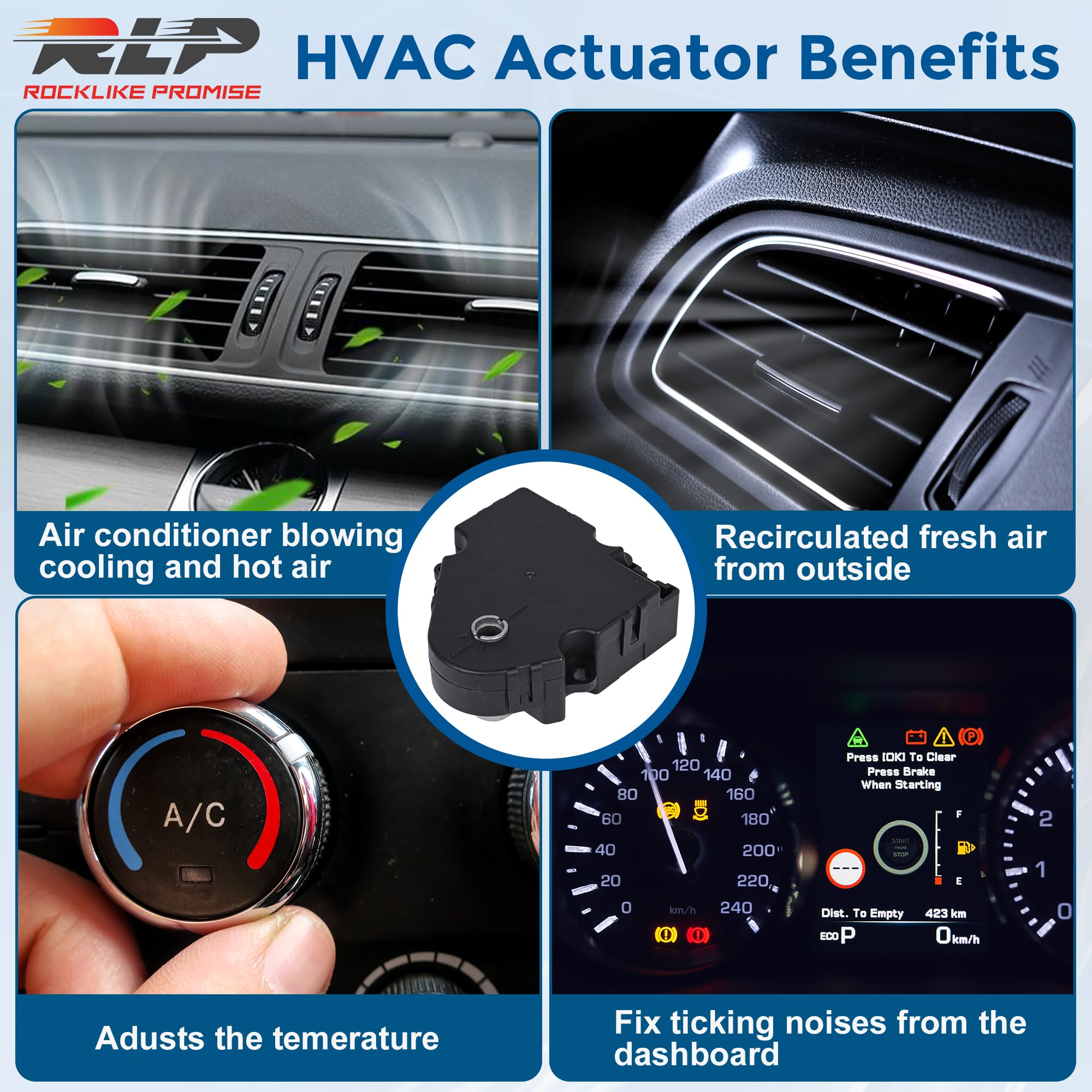 RLP HVAC Blend Door Actuator T3983001 Replacement for 2008-2012 Buick Enclave 2009-2012 Chevy Traverse 2007-2012 GMC Acadia 2007-2010 Outlook Replaces 604-140 20826182 25782069 - Image 8
