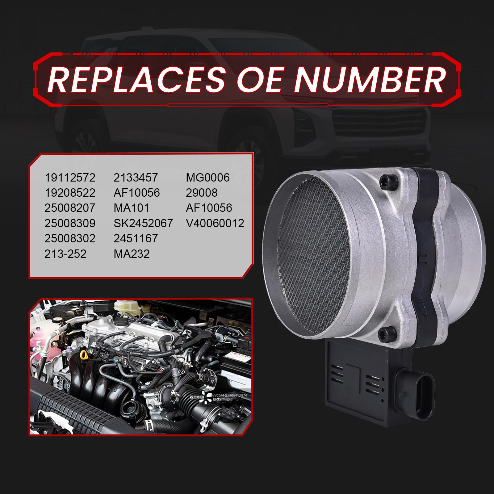 RLP Mass Air Flow Sensor Meter MAF Compatible with 1996-2002 Chevy GMC 1999-2000 Ca-dillac 1994-2004 Pontiac Replaces 19112572 19208522 19208521 AF10056 SK2452067 - Image 4